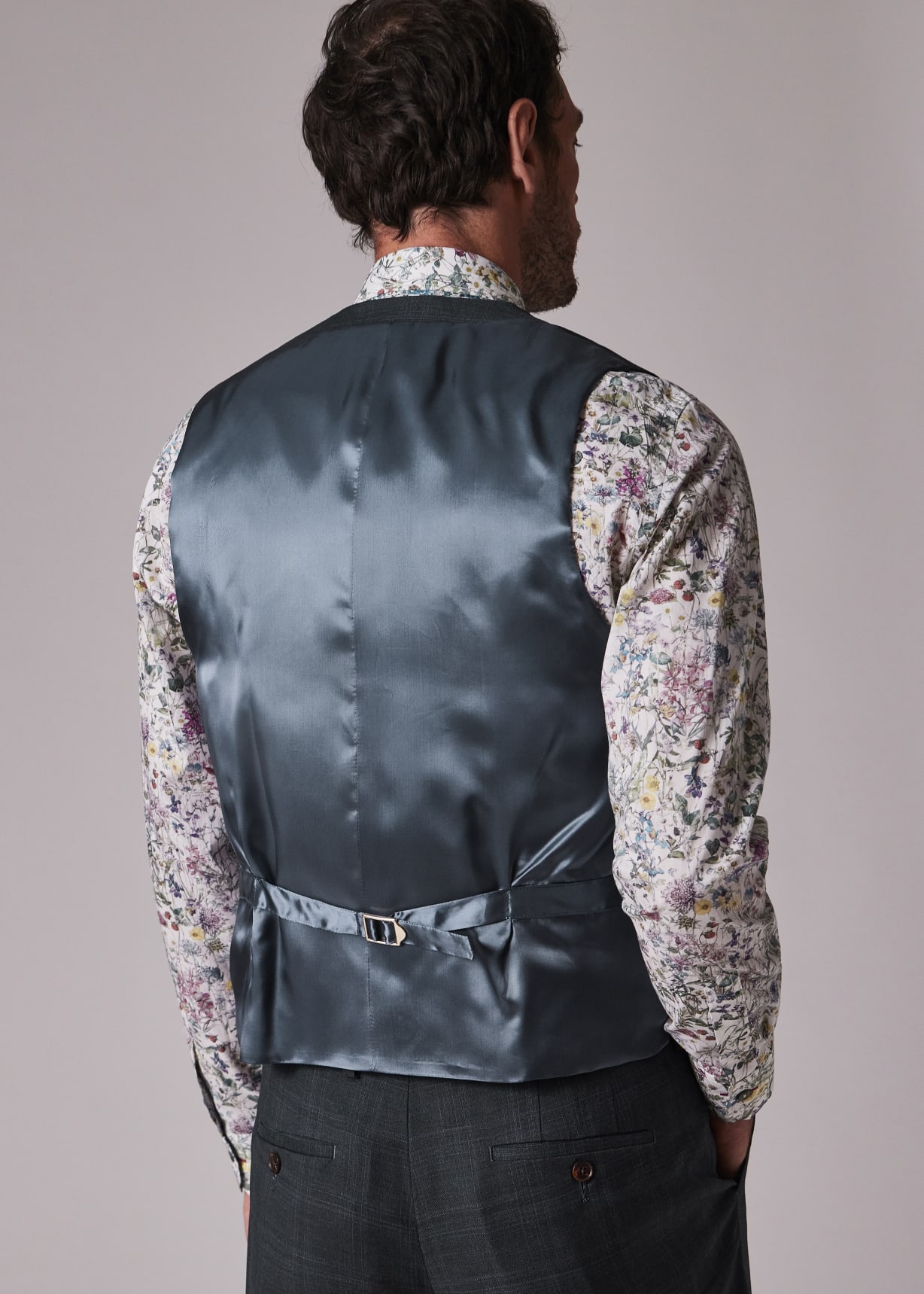 Men's Tailored Fit Green Superfine Merino Wool Check Three-Piece Suit