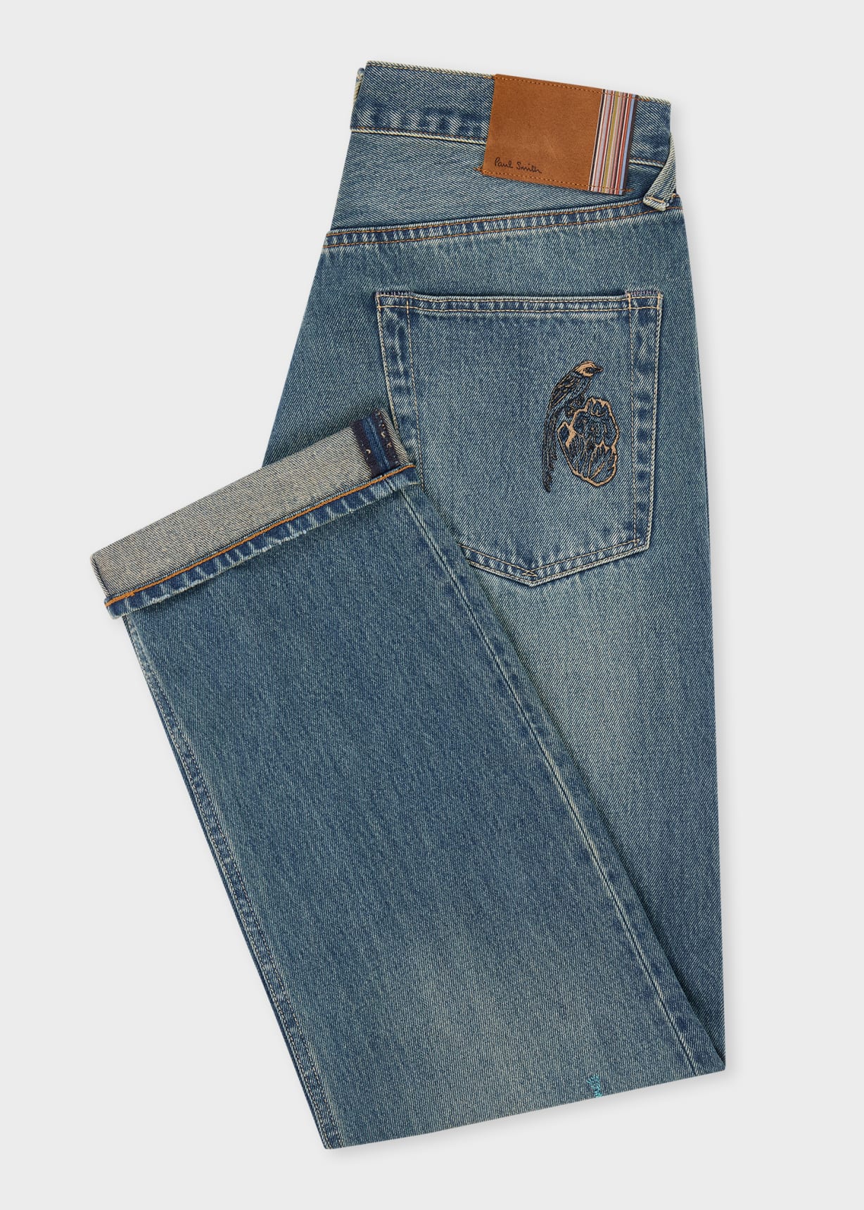 良デザイン◎　Paul Smith JEANS スモッグ シャツ N1018 シャドーブロックチェック オープンカラーシャツ（ブルー