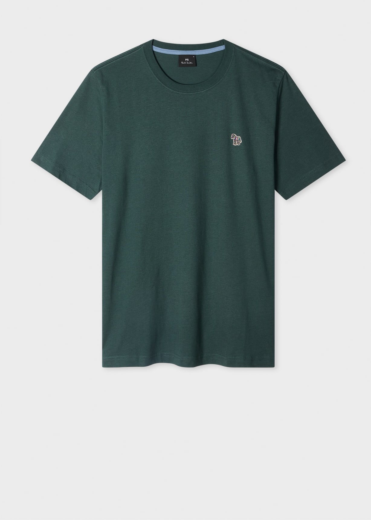 Men's Dark Green Organic Cotton Zebra Logo T-Shirt