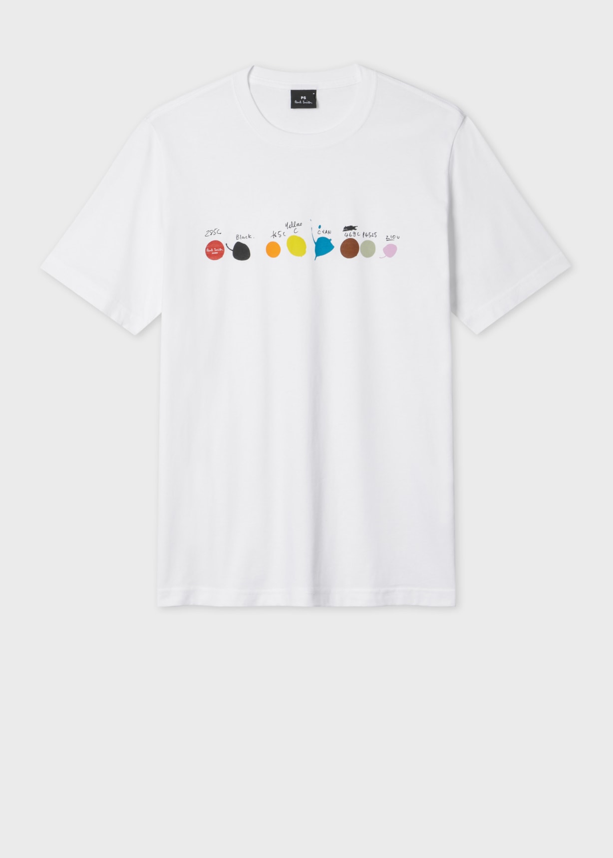 Tシャツ・カットソー PS PAUL SMITH Men T-shirt White M2R204ZPP5078 02 Men's White Organic Cotton V-Neck Zebra Logo T-Shirt