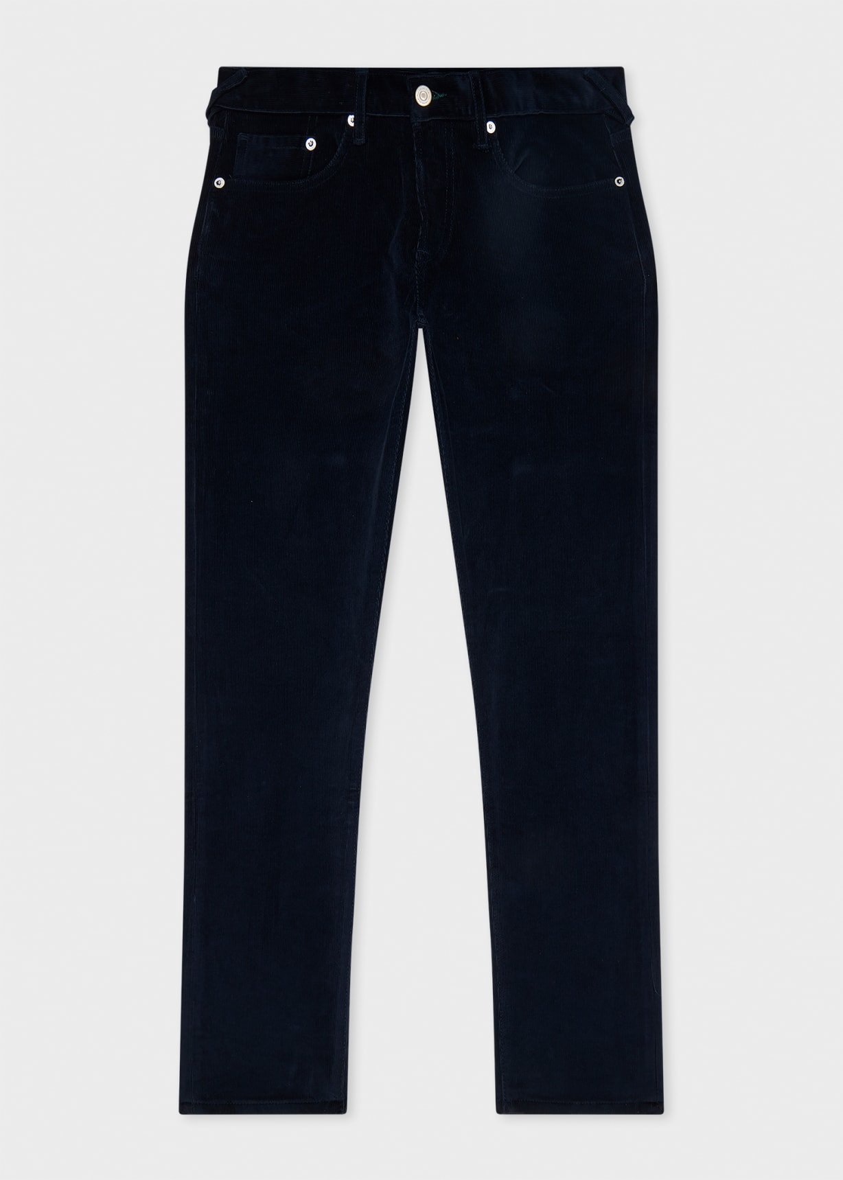 Men Navy Corduroy Front Dart Pants