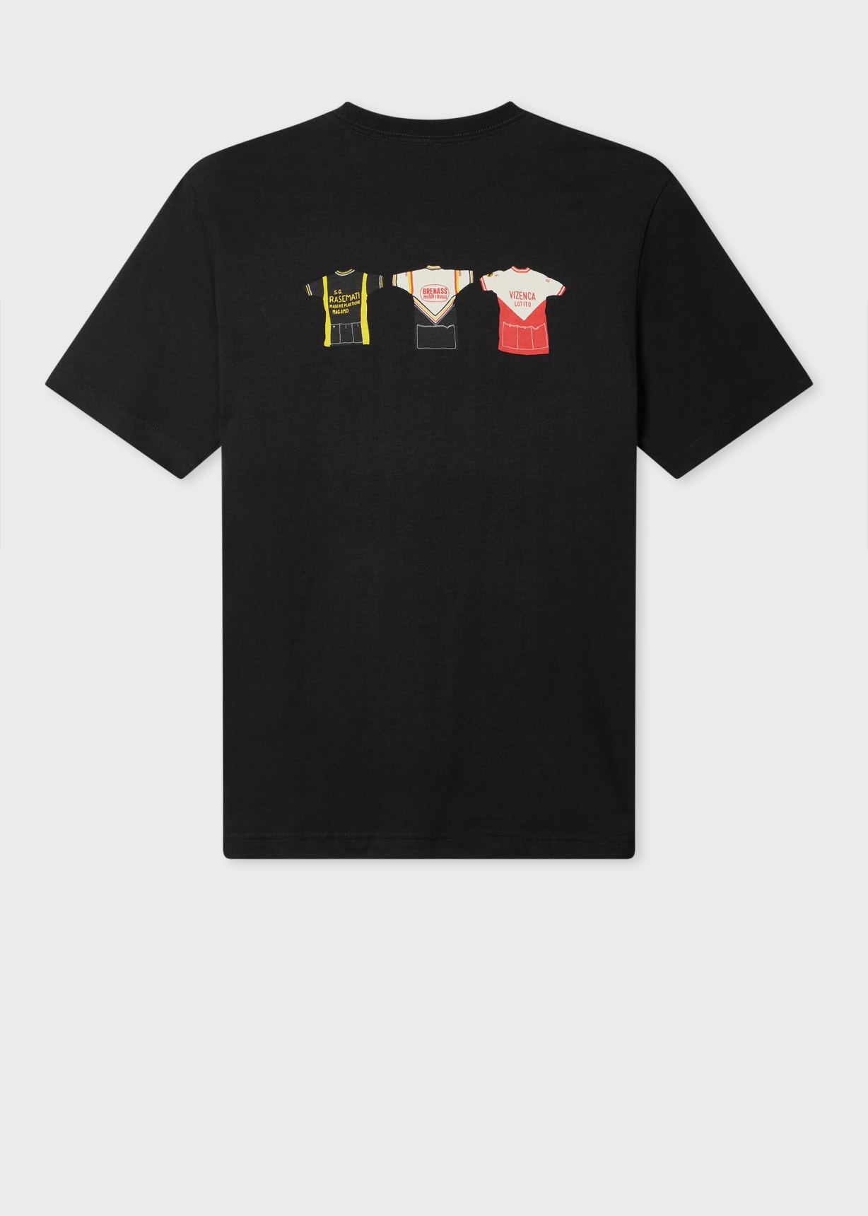 Men's Black 'Cycle Jerseys' Print T-Shirt