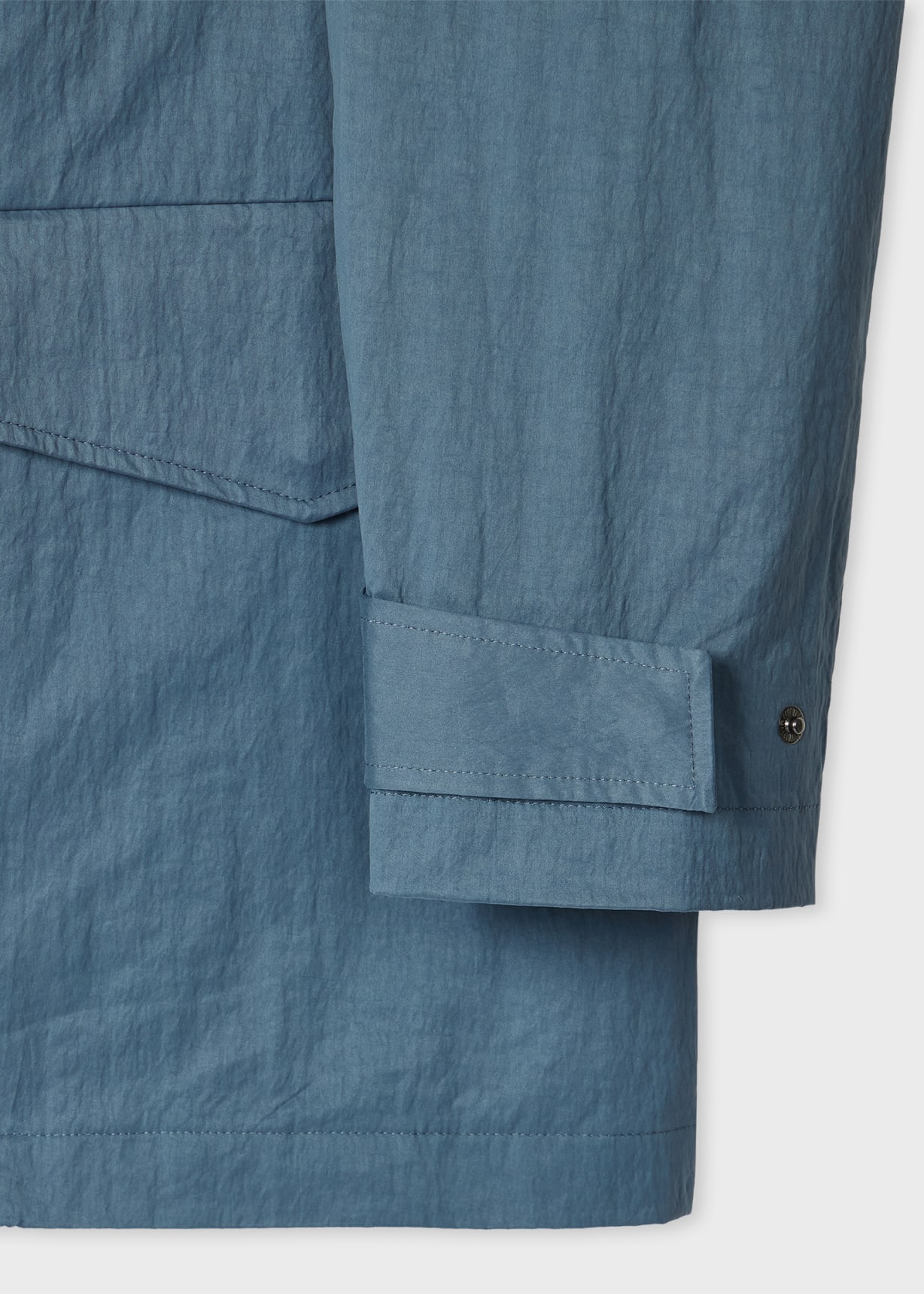 ジャケット・アウター Paul Smith NYLON MILITARY COAT Men's Light Blue Nylon-Blend Water Resistant Field Jacket