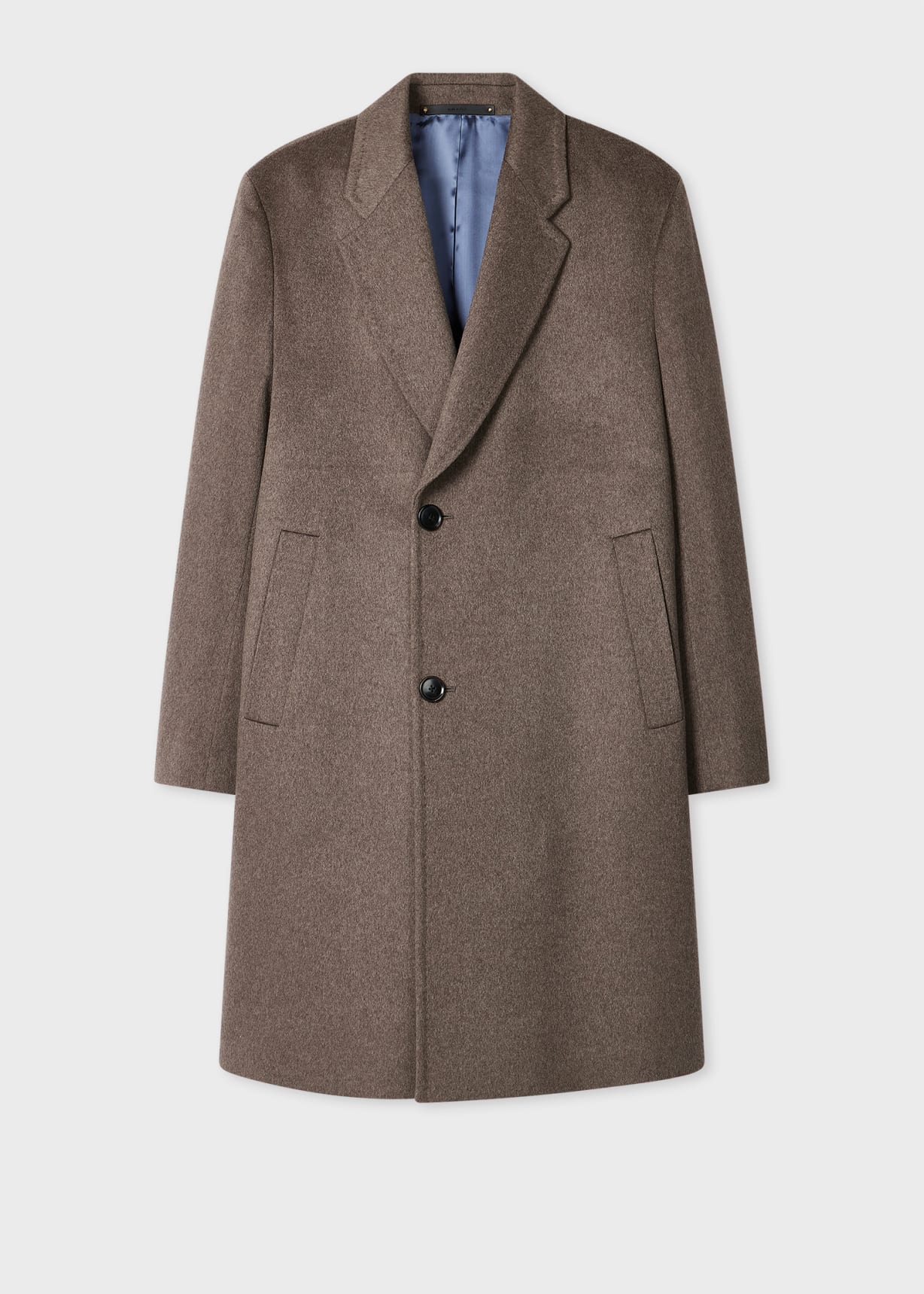 Men's Taupe Wool-Cashmere Overcoat