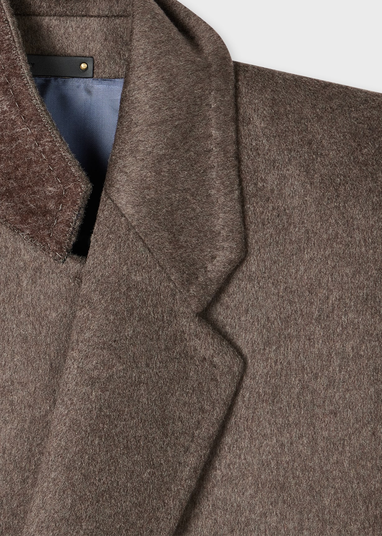 Men's Taupe Wool-Cashmere Overcoat
