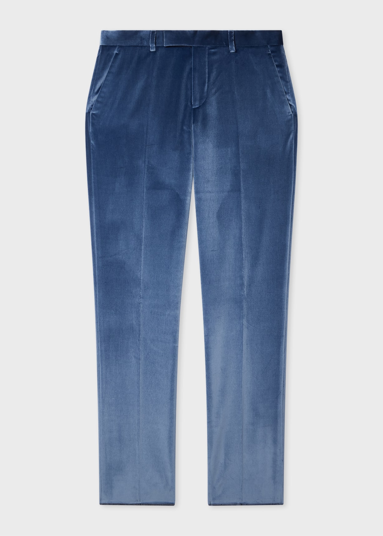 Mens Dark Navy Blue Velvet Pants Flat Front Unhemmed Unfinished Bottom