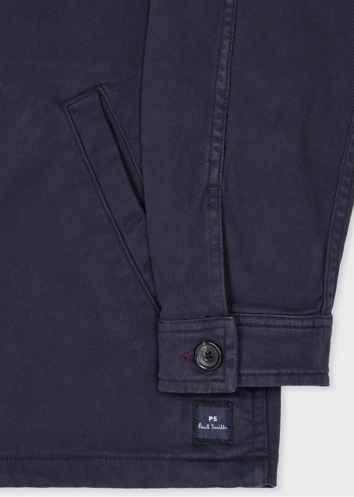 Men's Navy Stretch Cotton-Twill Work Jacket