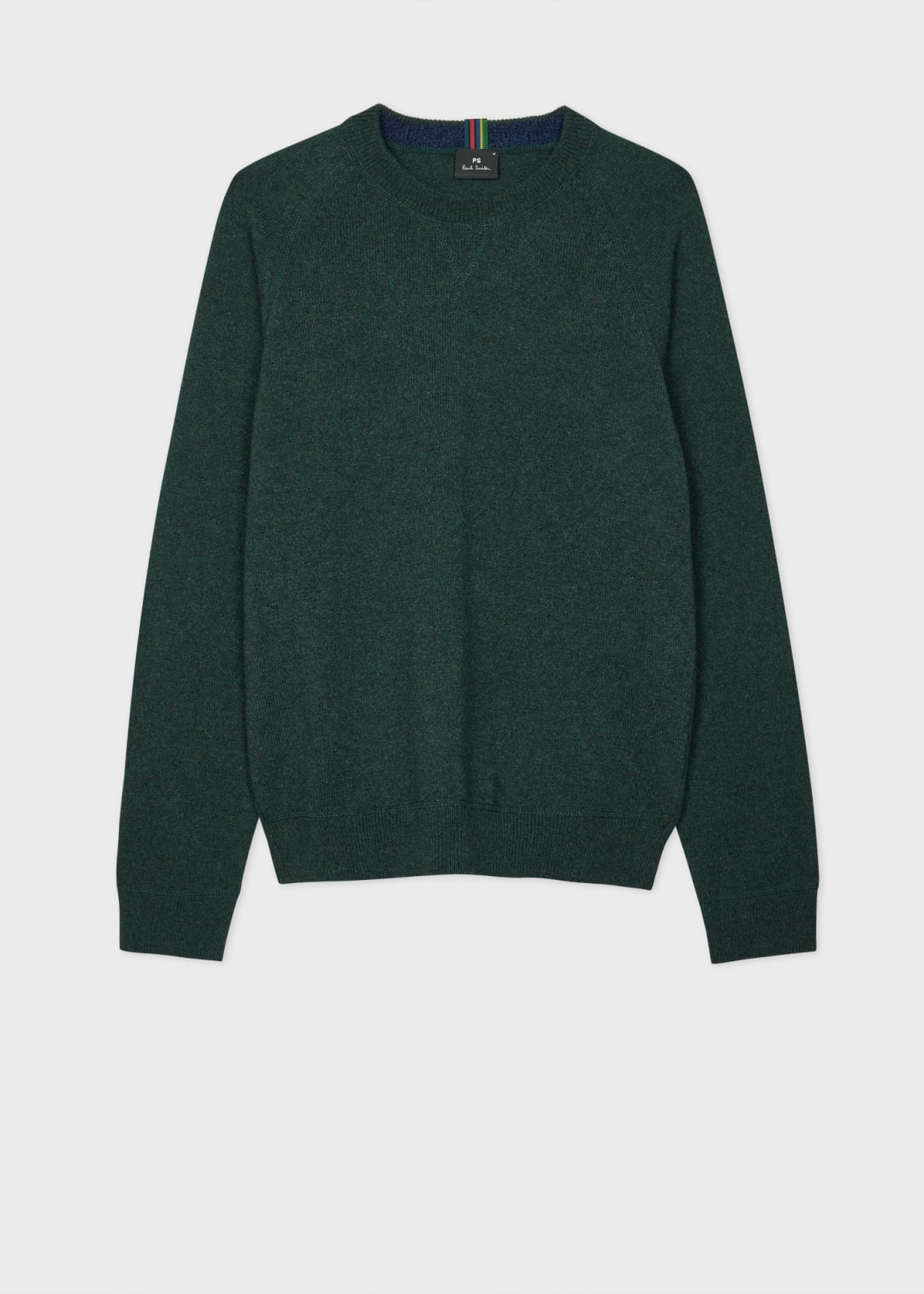 Men's Dark Green Merino Wool Raglan Sweater