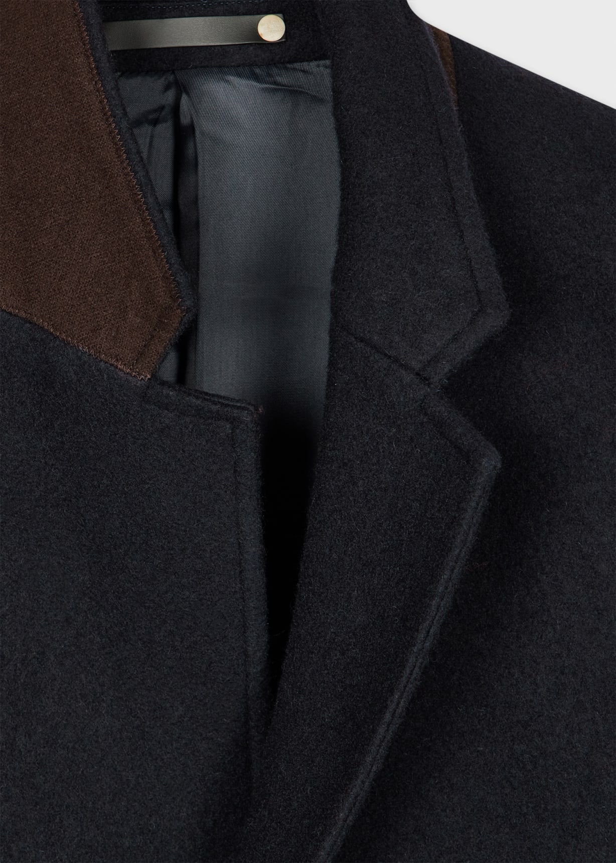 Men's Dark Navy Recycled Wool-Blend Overcoat