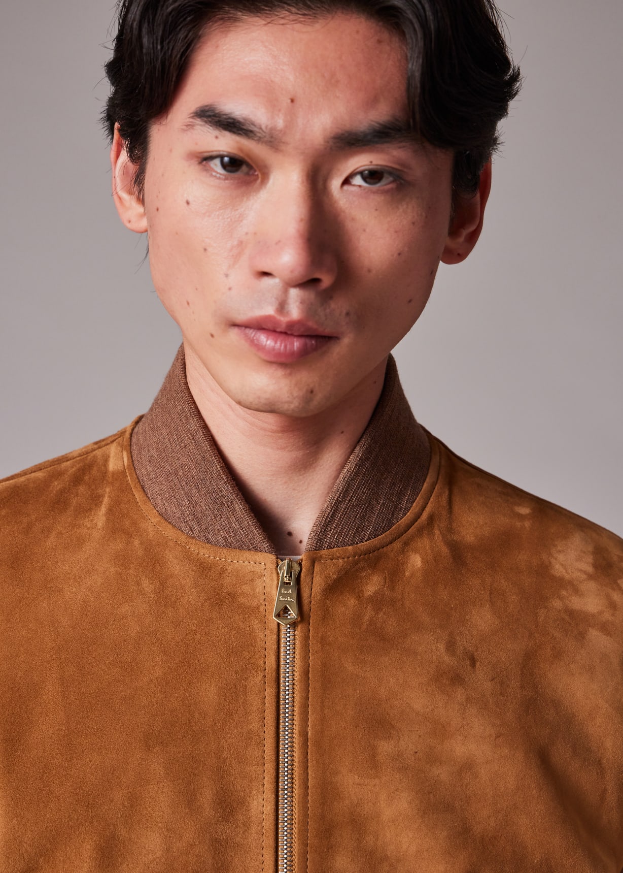 Paul Smith 24AW スエードジャケット カラースウェード ハリントンジャケット（ダークブルー