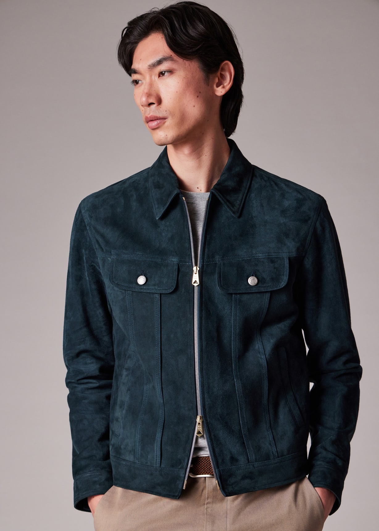 ジャケットその他 PAUL SMITH Men Jacket M1R280U N00040 49 BLUE Paul Smith Men's Cotton Zip Jacket in Blue Paul Smith