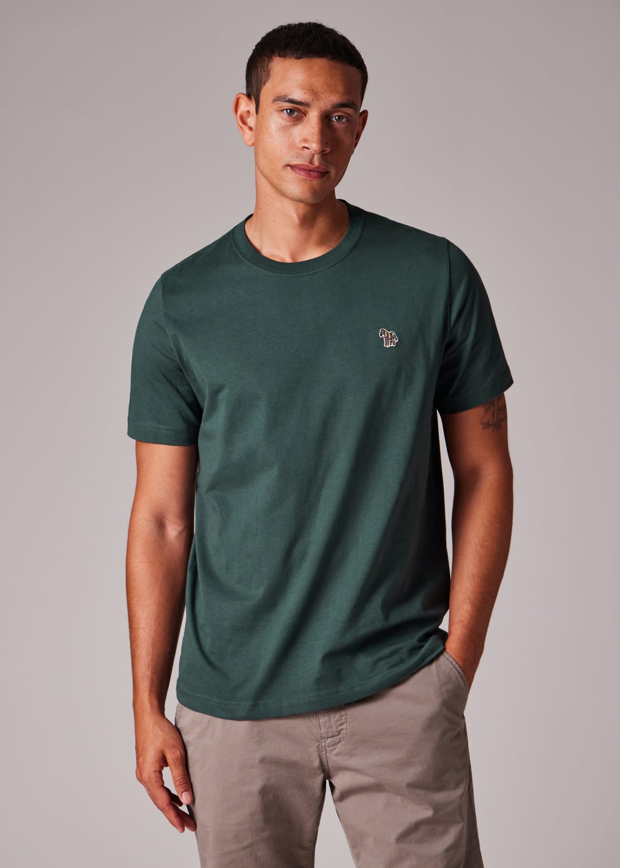 Tシャツ・カットソー Paul Smith SS23 (M2R/150LZ/K21580_79) Men's Pale Blue Organic Cotton Zebra Logo T-Shirt