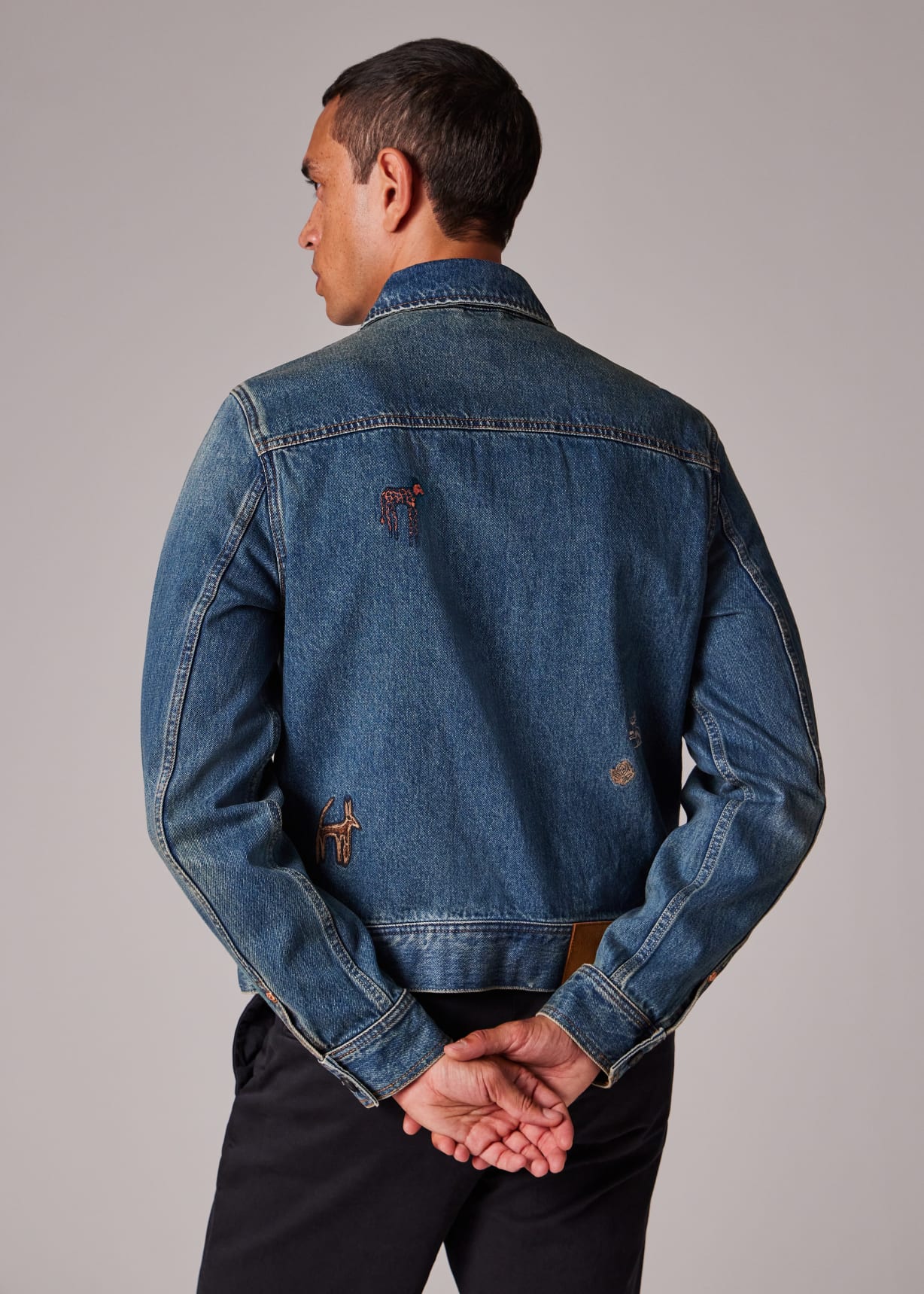 Men's 'Little Beasts' Embroidered Denim Jacket