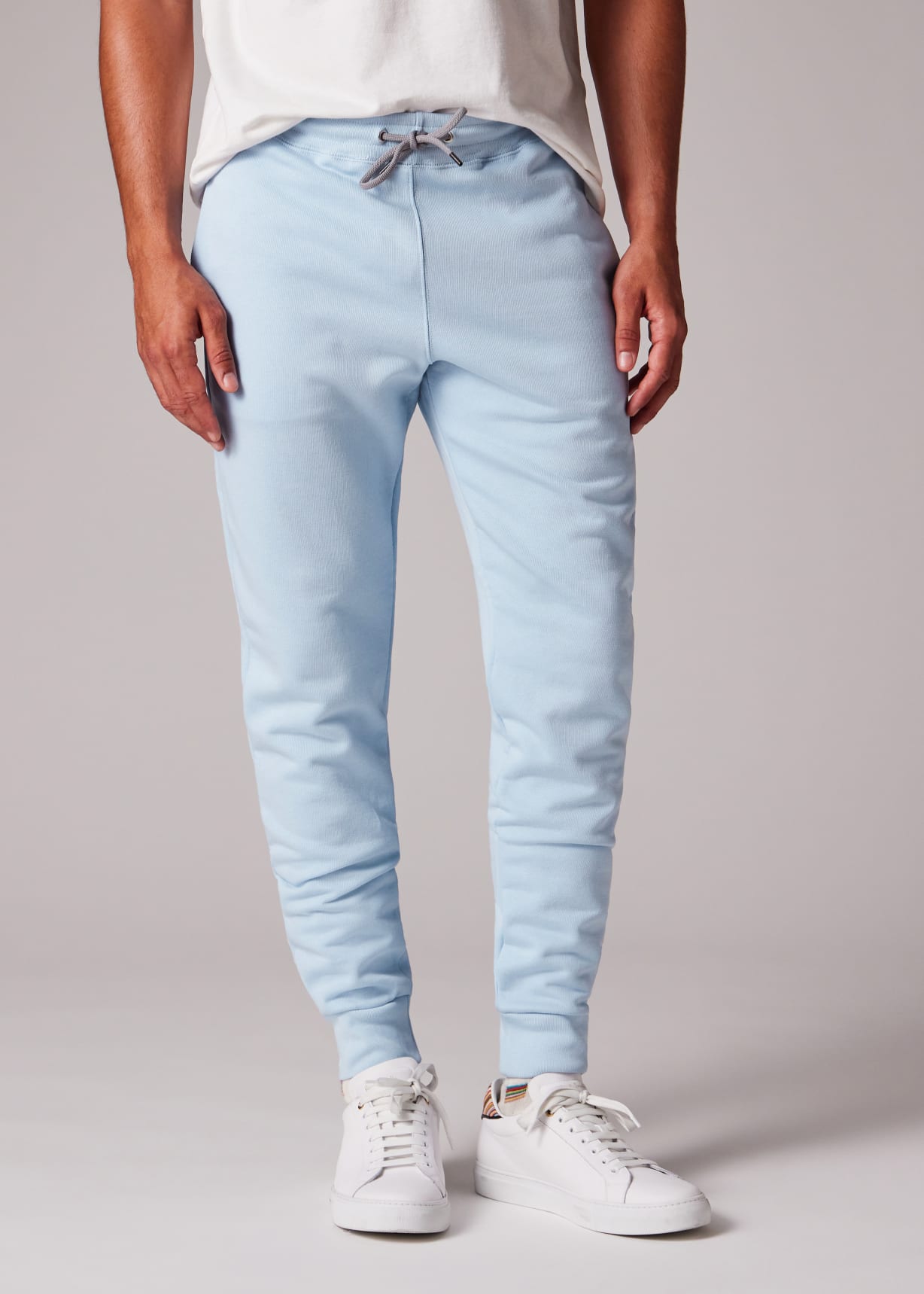 Men's Slim-Fit Sky Blue Zebra Logo Sweatpants