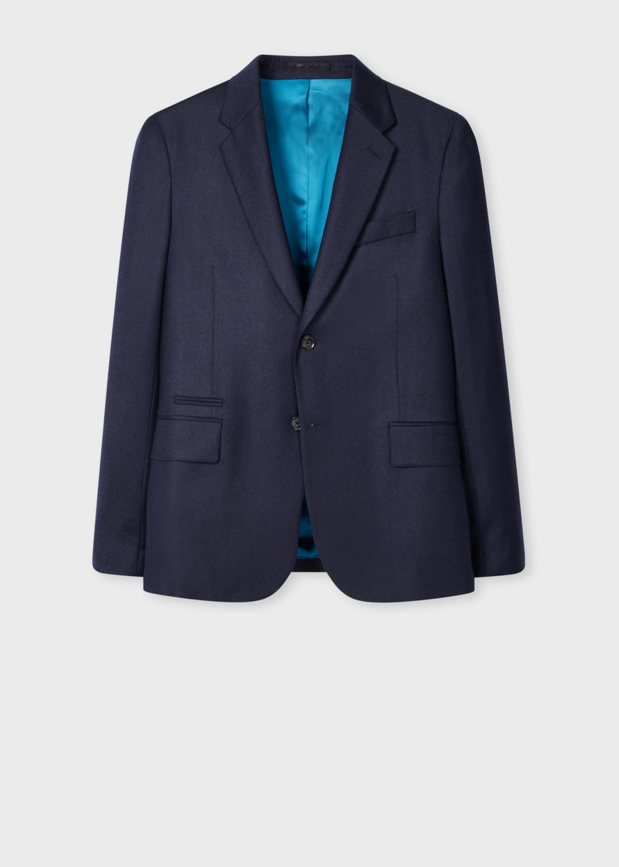 Men's Tailored-Fit Navy Overdyed Wool-Cashmere Flannel Blazer