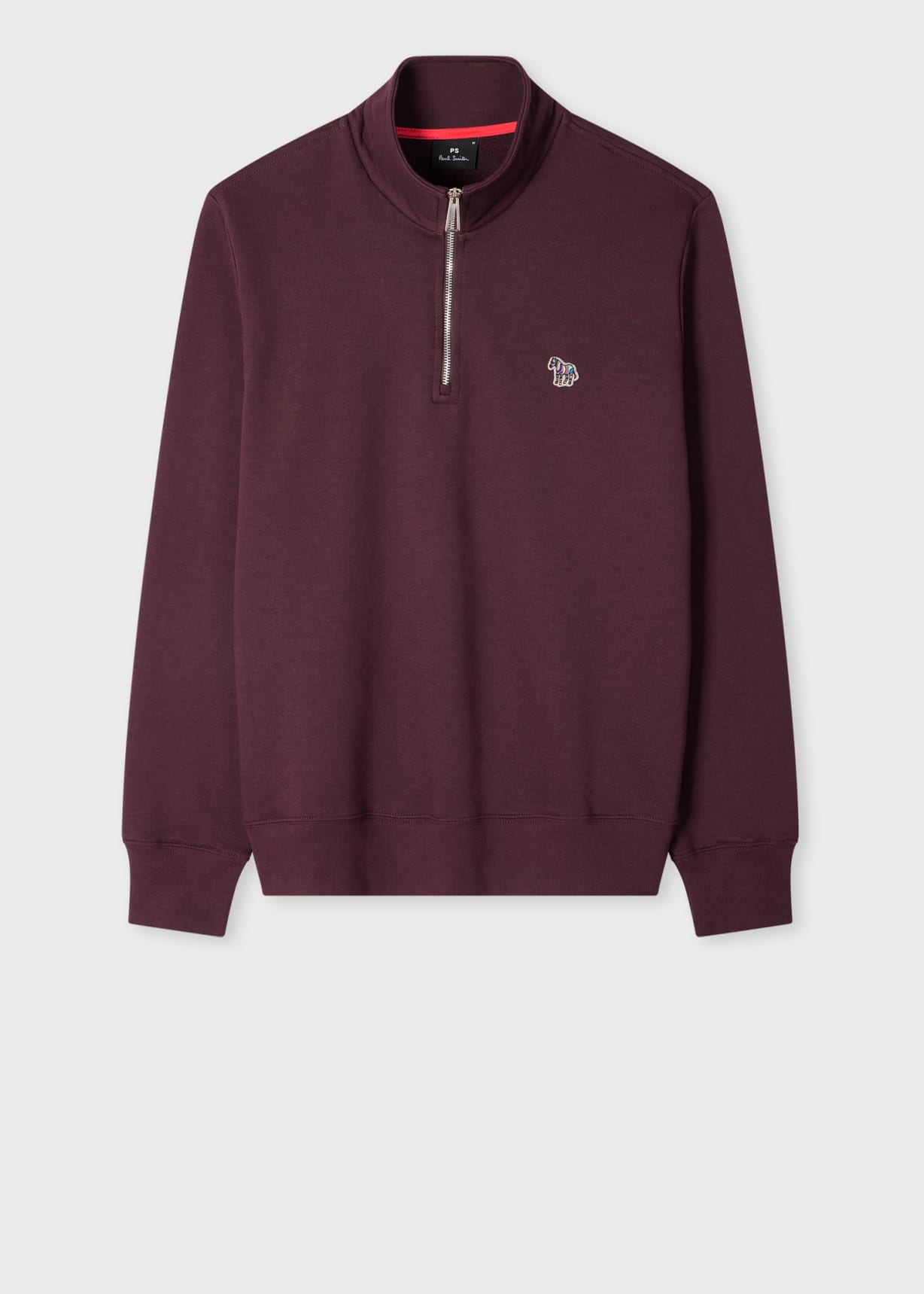 Men's Burgundy Organic Cotton Logo Half-Zip Sweatshirt