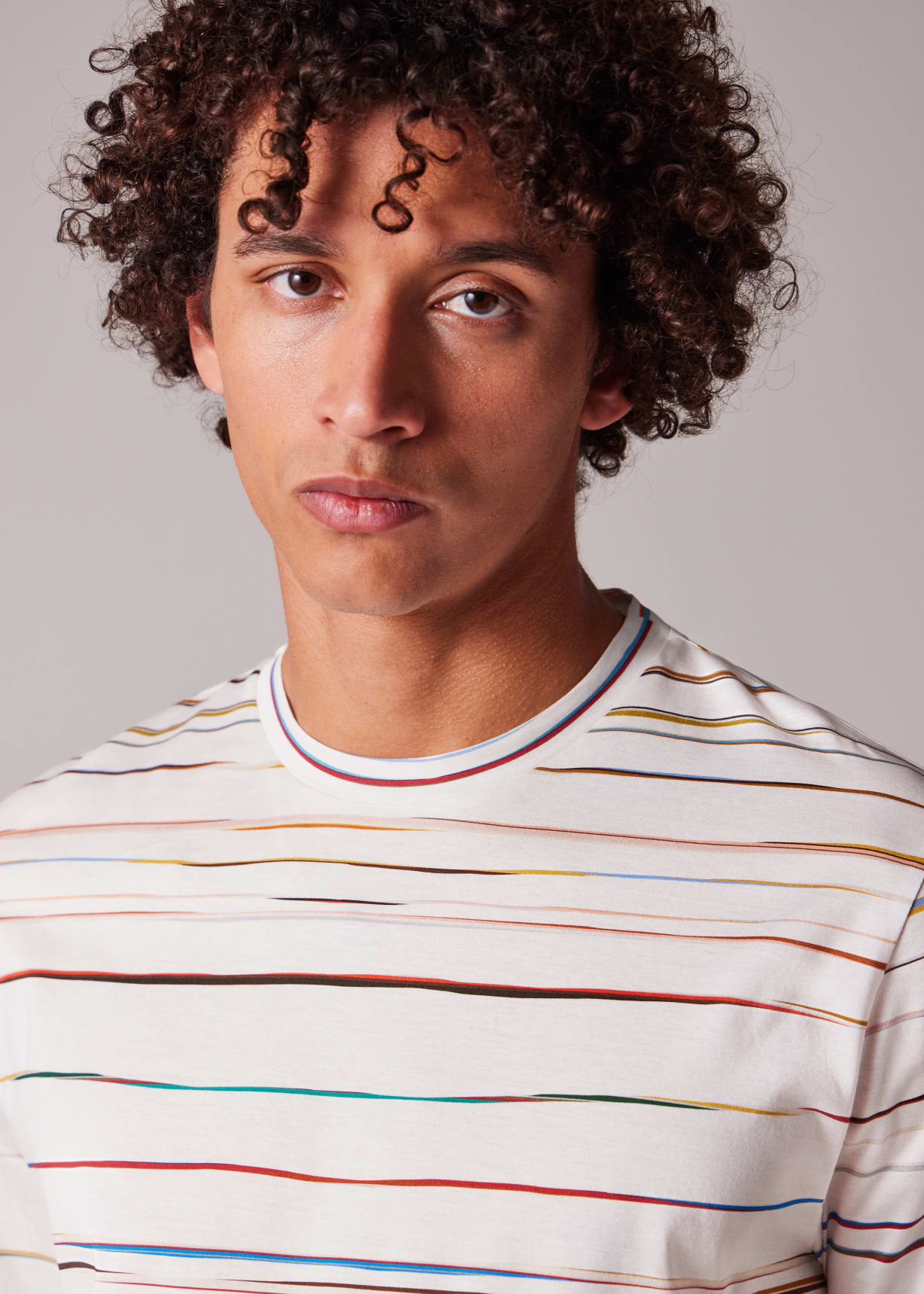 Men's White 'Signature Pinstripe' T-Shirt