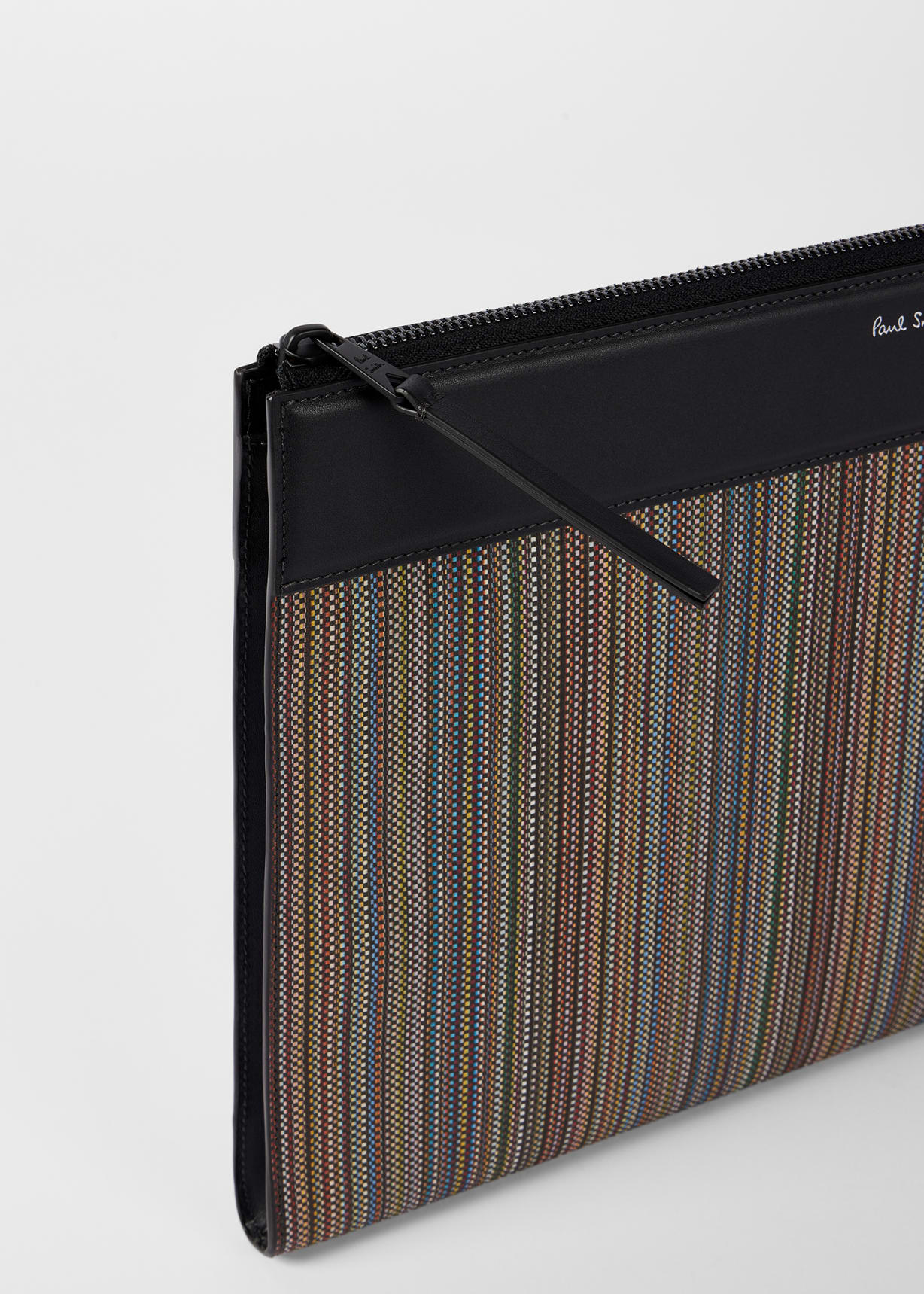 Paul Smithケース Men's 'Signature Stripe' Coated Canvas Document Case