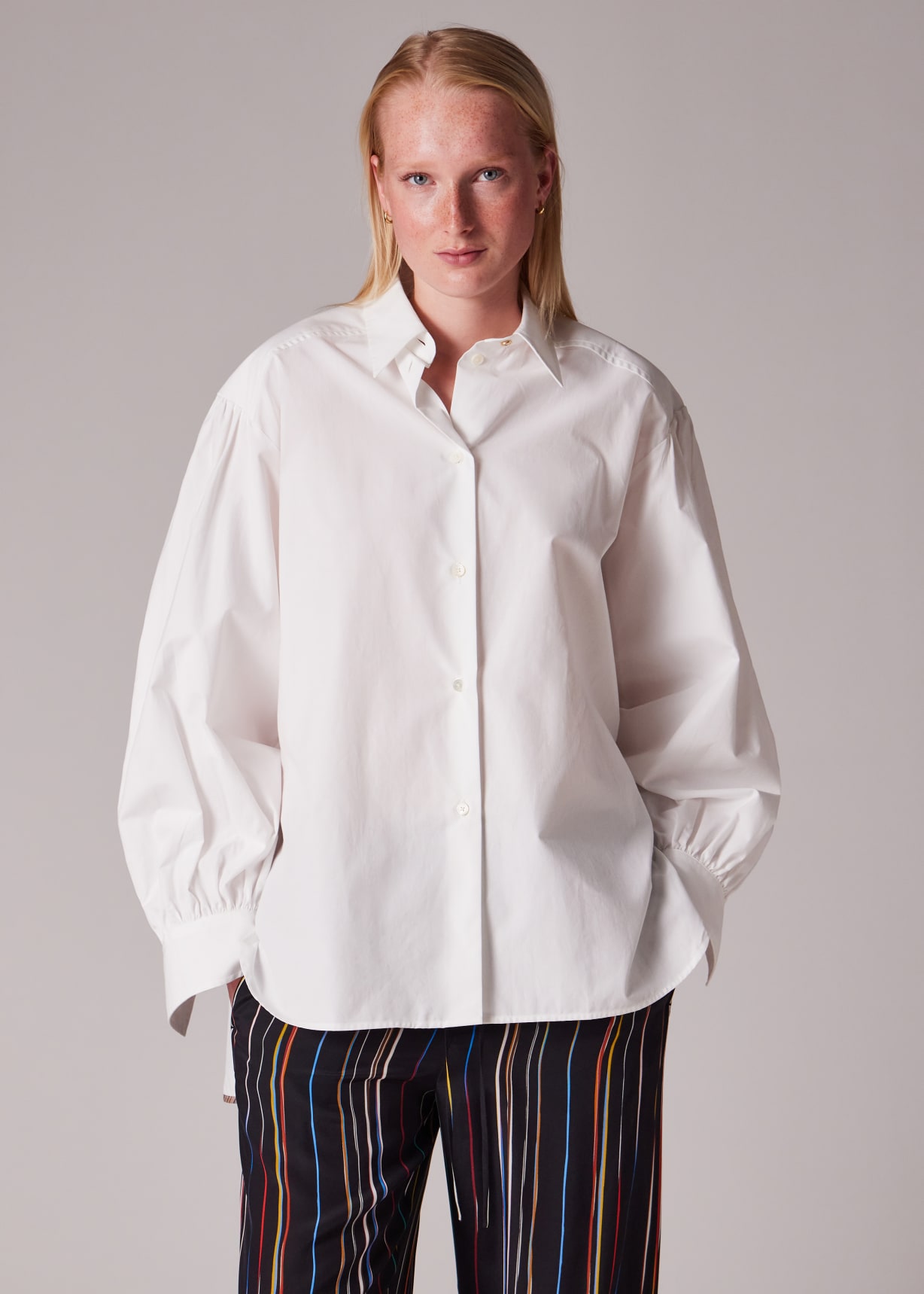 コ*ン様 Paul Smith 25SS Lemier Shirt Men's Ecru 'Phoenix Mountain