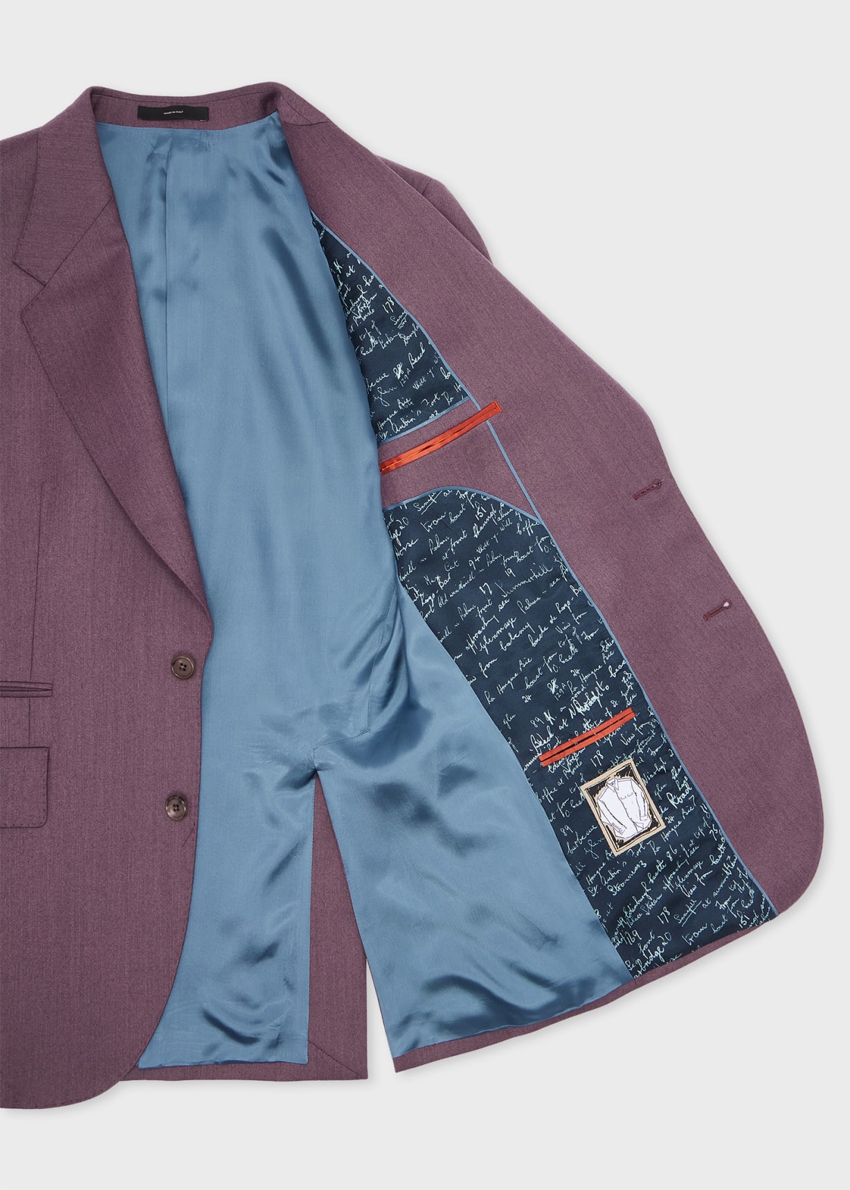 大大特価　Paul Smith パープル スーツ Men's Purple Overdyed Wool-Cashmere Flannel Blazer