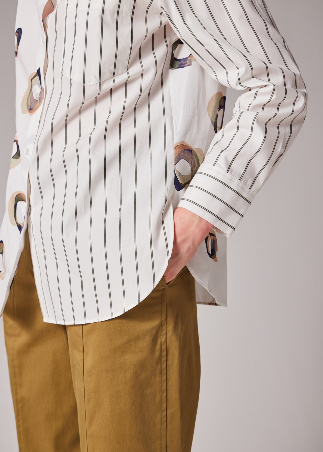 The Modern Long in Brown/White Mixed Stripe