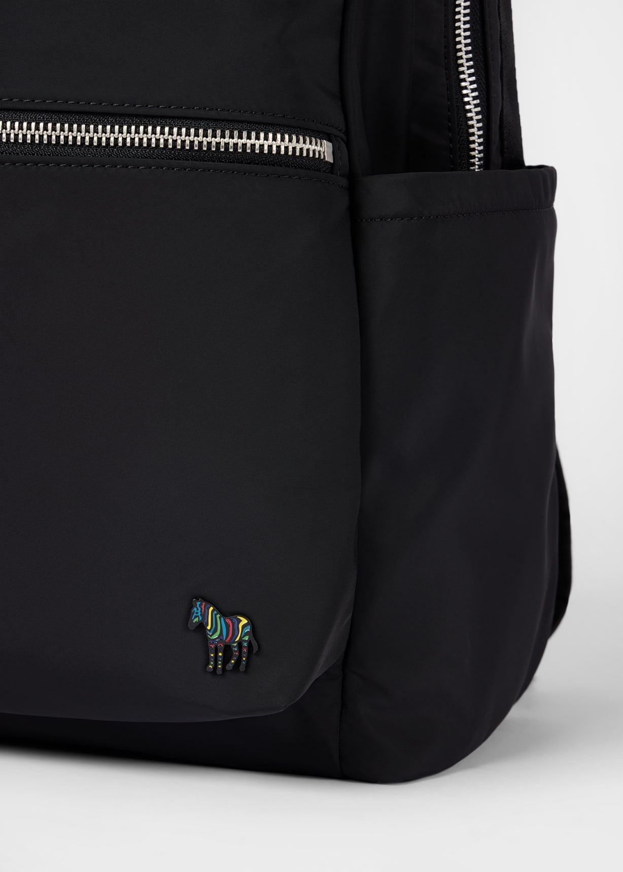 Men's Black Recycled Polyester 'Zebra' Backpack