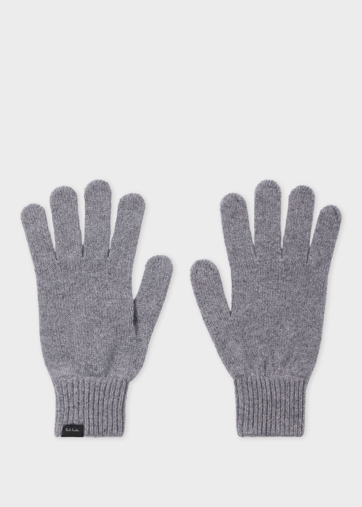 Men's Grey Cashmere-Blend Gloves