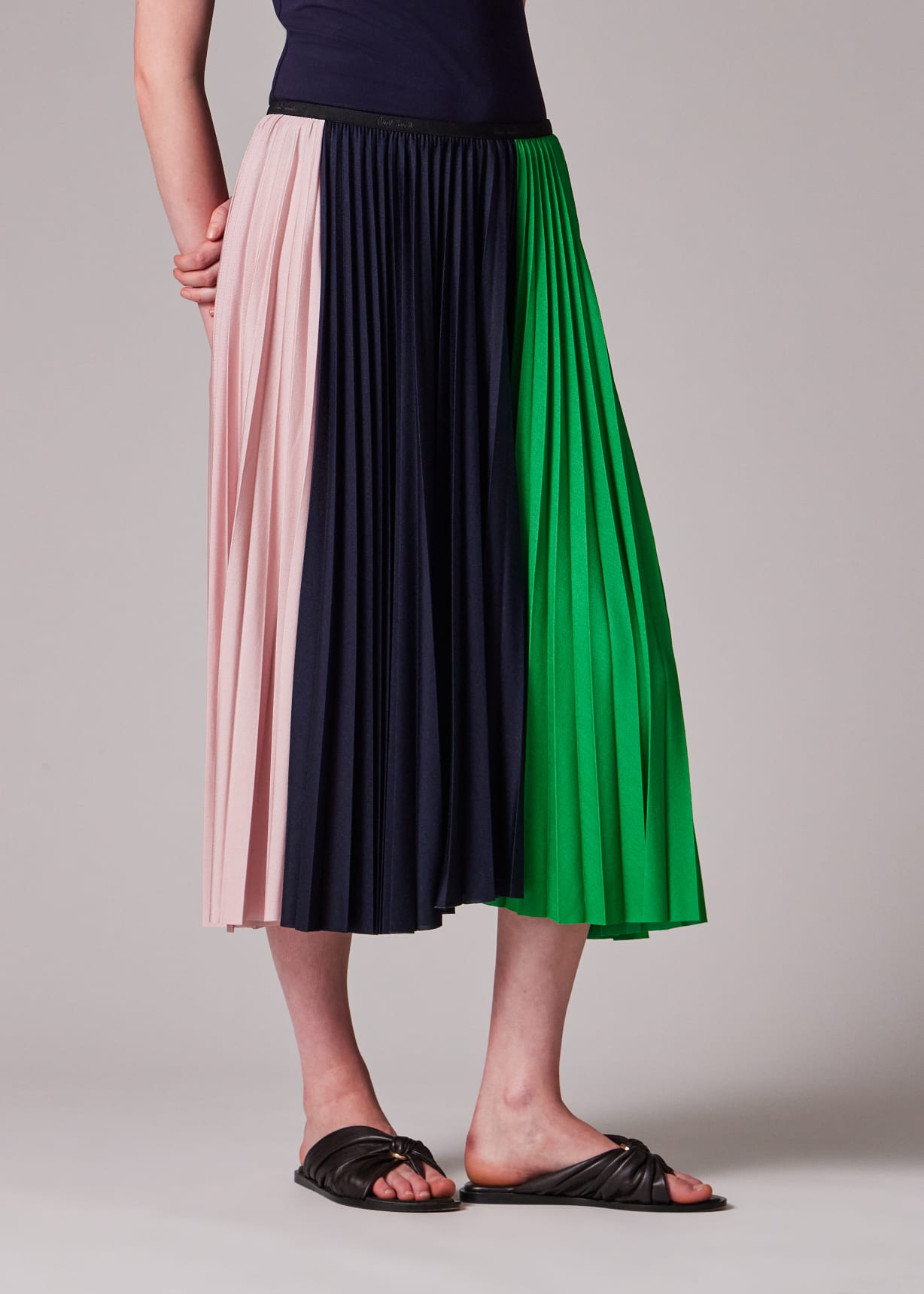 スカート PAUL SMITH Woman Skirt Multicolor W1R014SBP11071 32 Women's Pleated 'Block Stripe' Skirt
