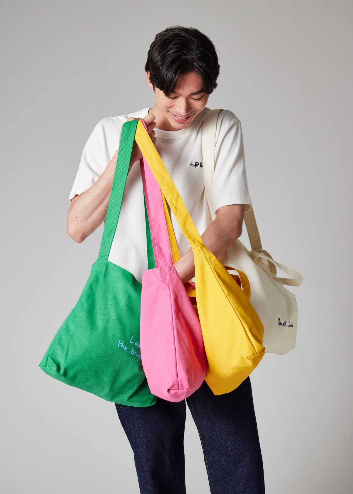 Yellow Cotton-Canvas Quote Tote Bag