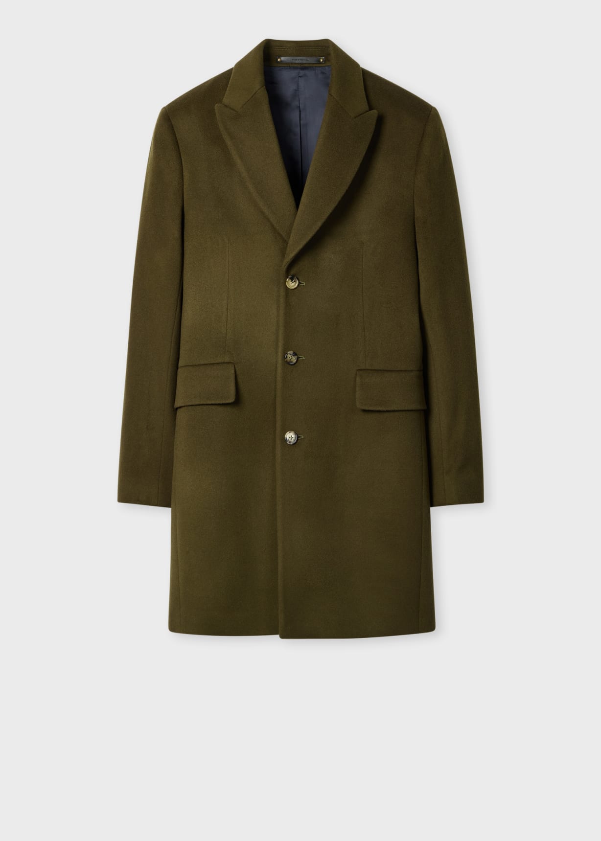Men's Khaki Wool-Cashmere Epsom Coat
