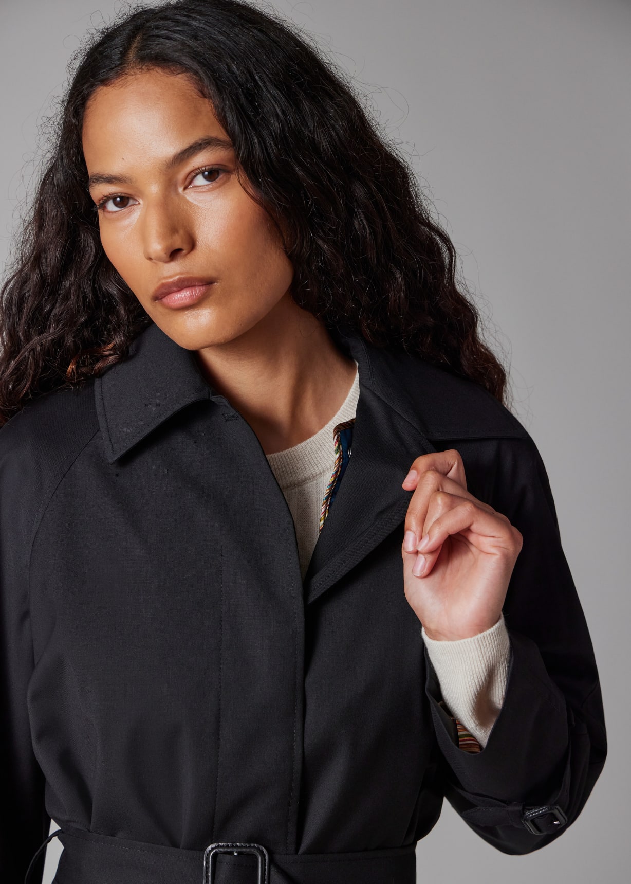 Women's Navy Storm System Wool Mac With Detachable Liner