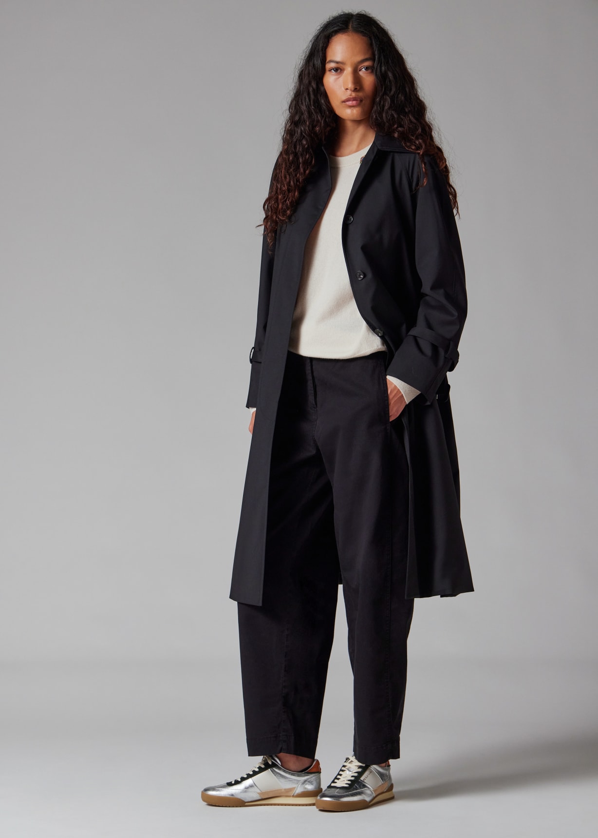 Women's Navy Storm System Wool Mac With Detachable Liner