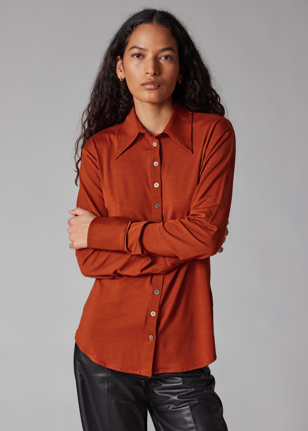 strapless open back dress Orange Linen Shirt  Pink House