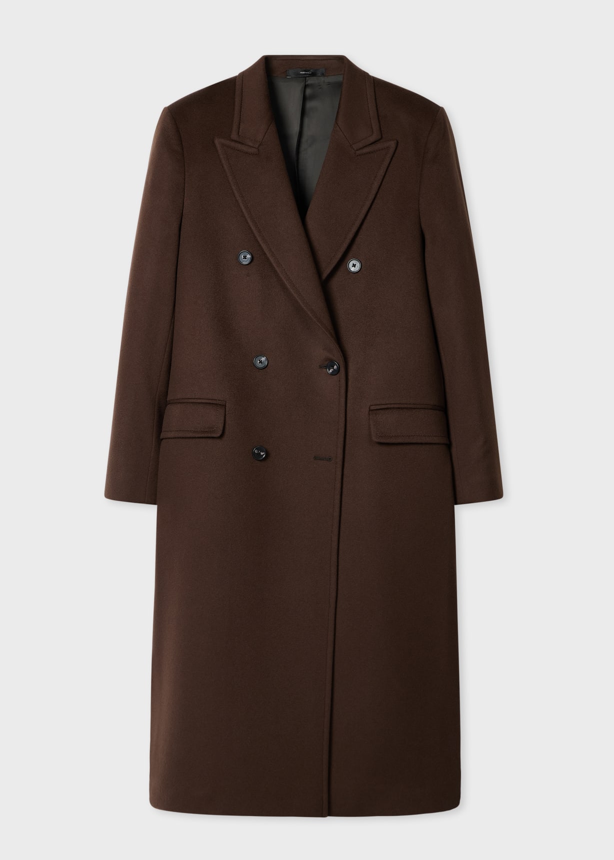 Women's Brown Double Breasted Wool-Cashmere Coat
