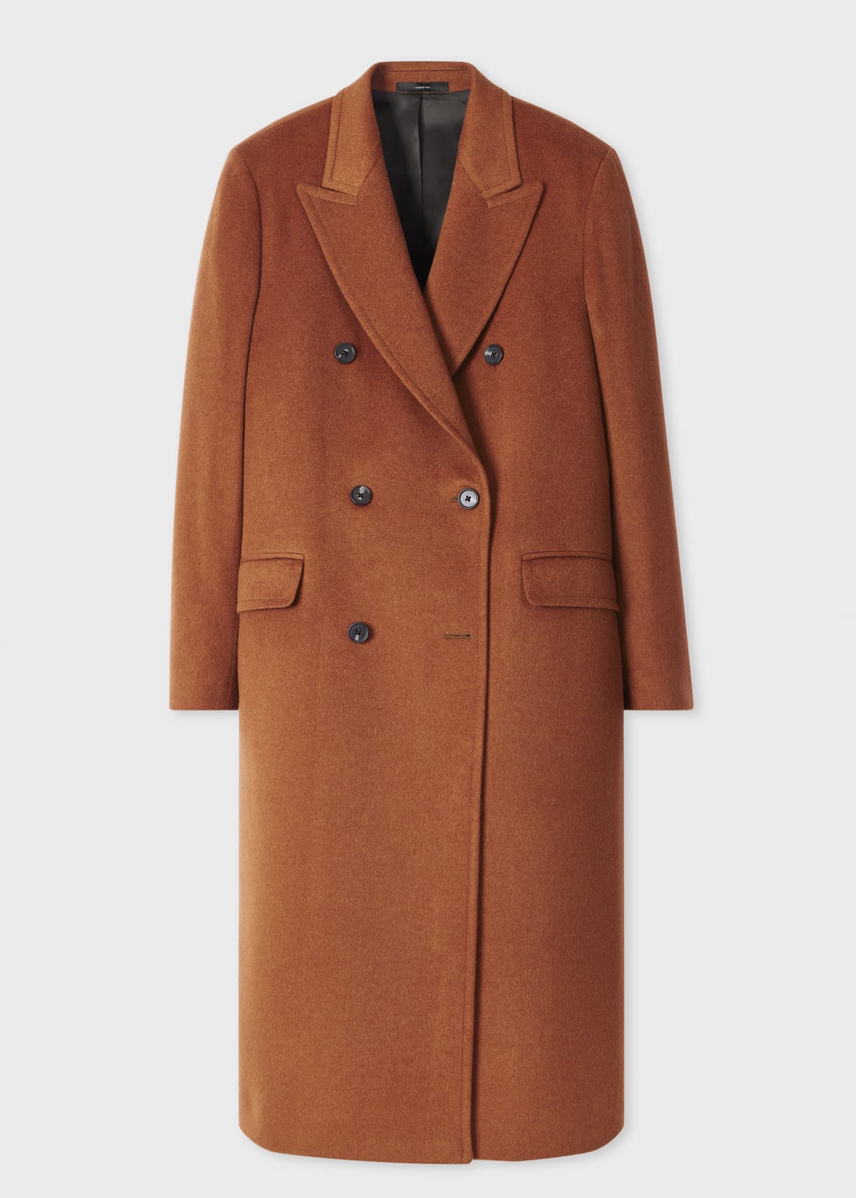 Women's Rust Double Breasted Wool-Cashmere Coat