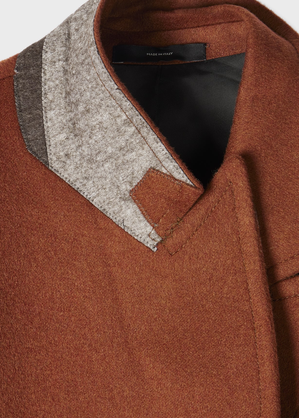 Women's Rust Double Breasted Wool-Cashmere Coat