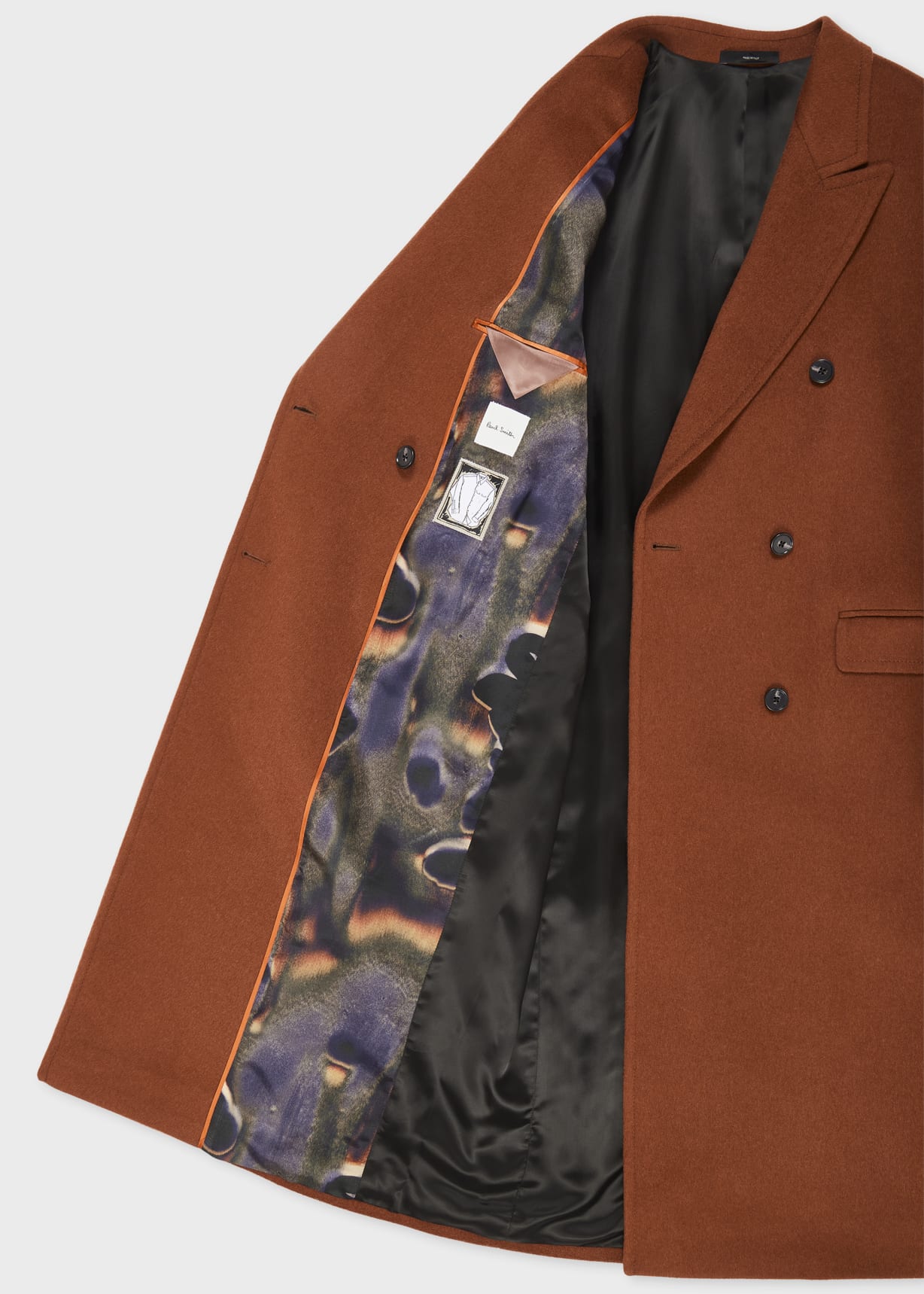 Women's Rust Double Breasted Wool-Cashmere Coat