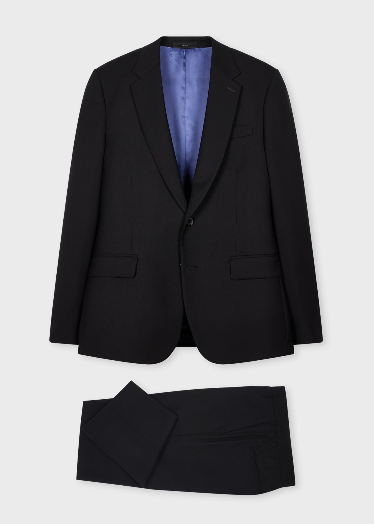 The Soho - Tailored-Fit Black Wool 'A Suit To Travel In' Suit
