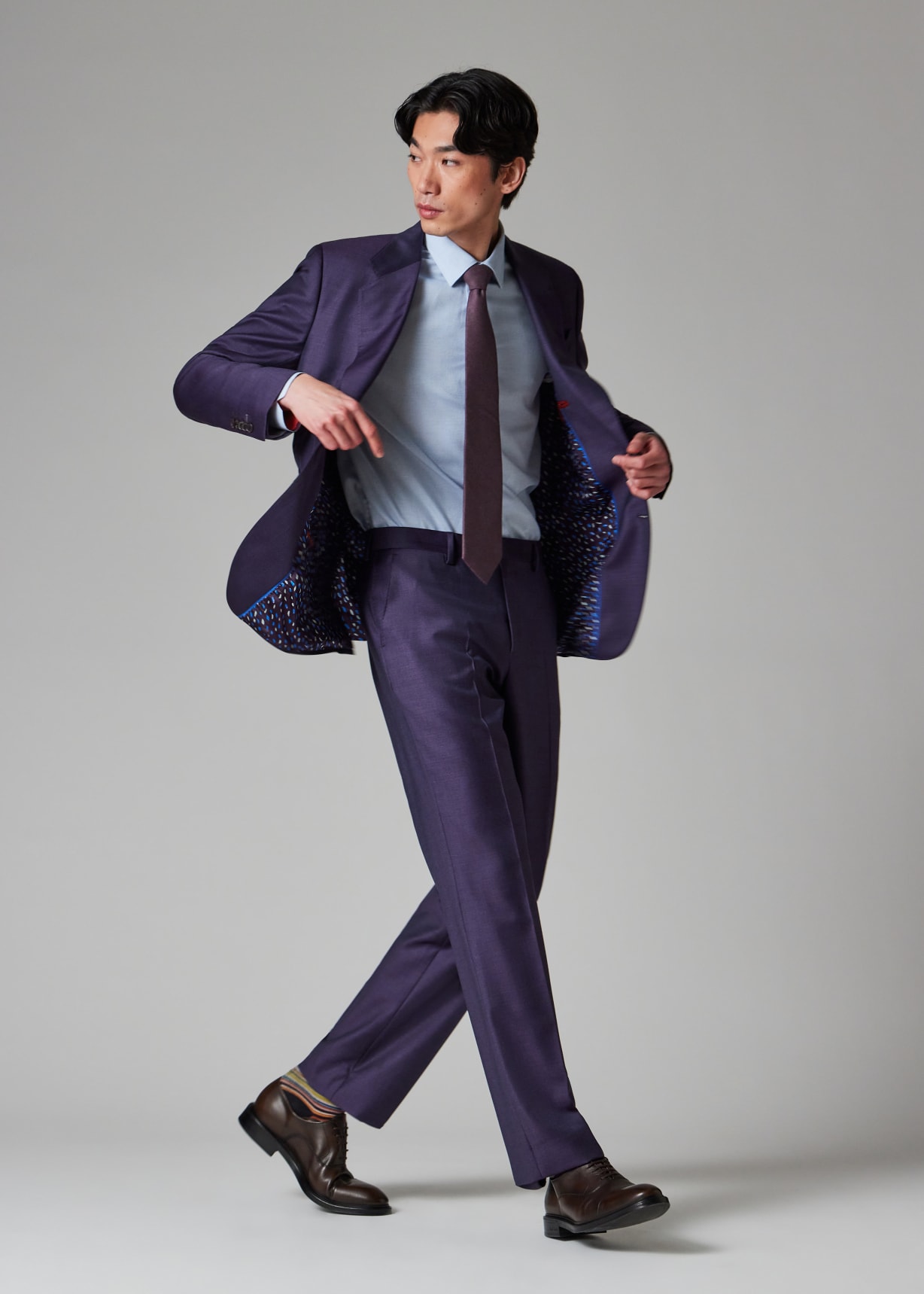 Men's Purple Wool Suit