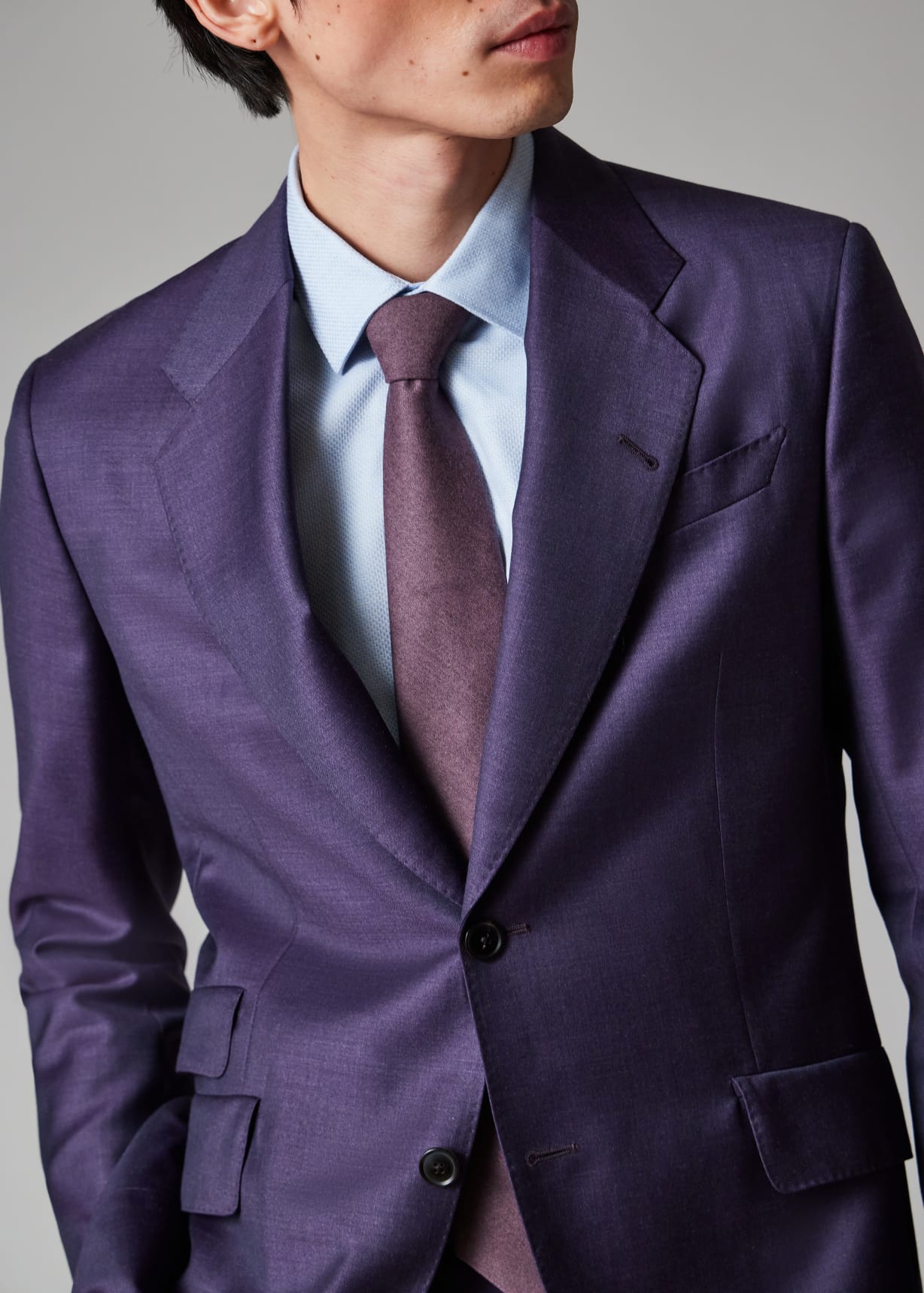 Men's Purple Wool Suit