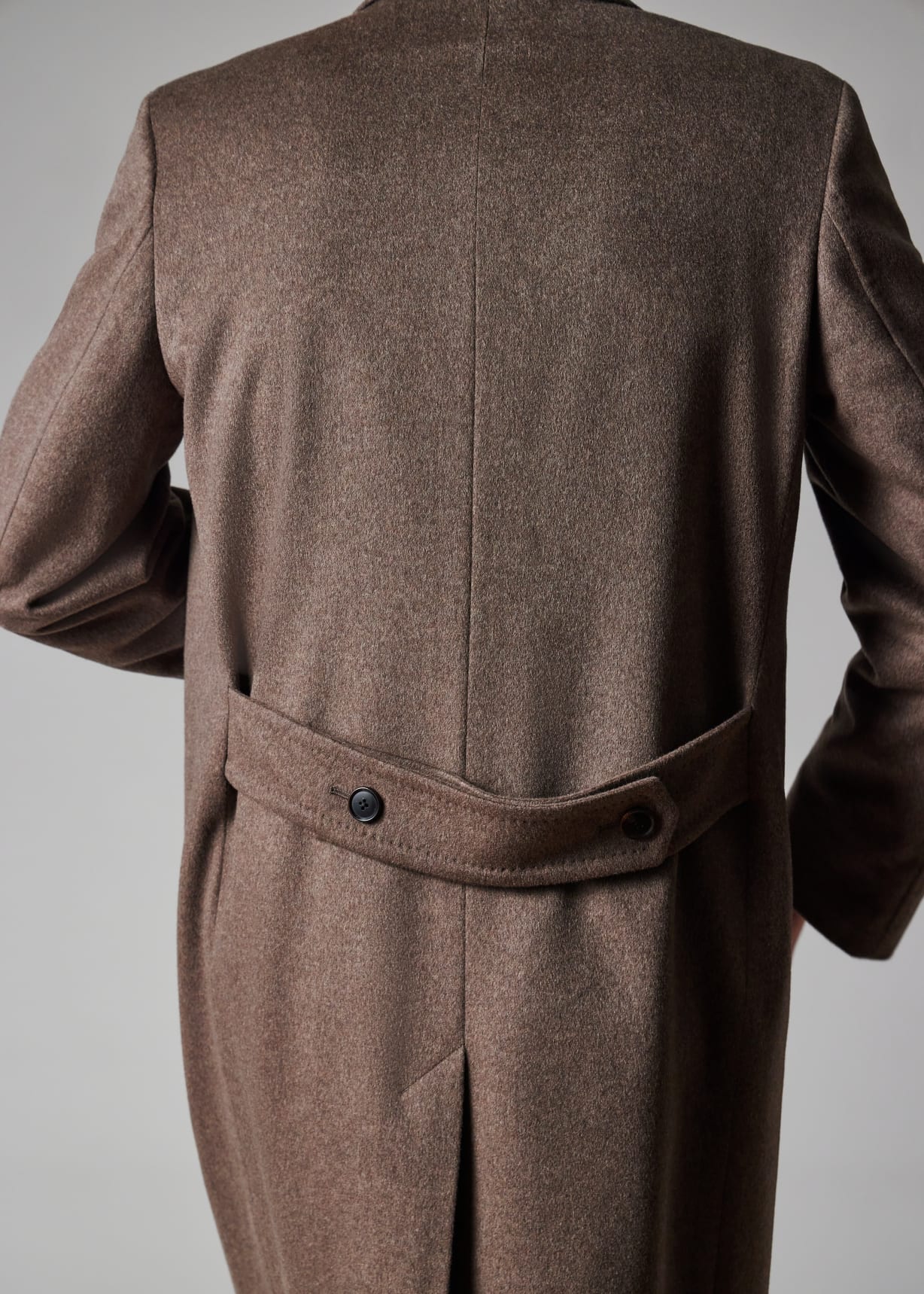 Men's Taupe Wool-Cashmere Overcoat