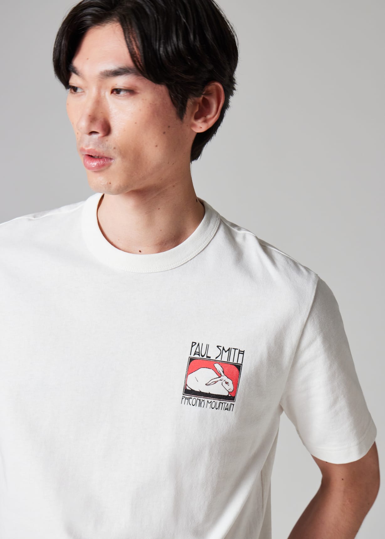 Men's Ecru 'Phoenix Mountain' Print T-Shirt