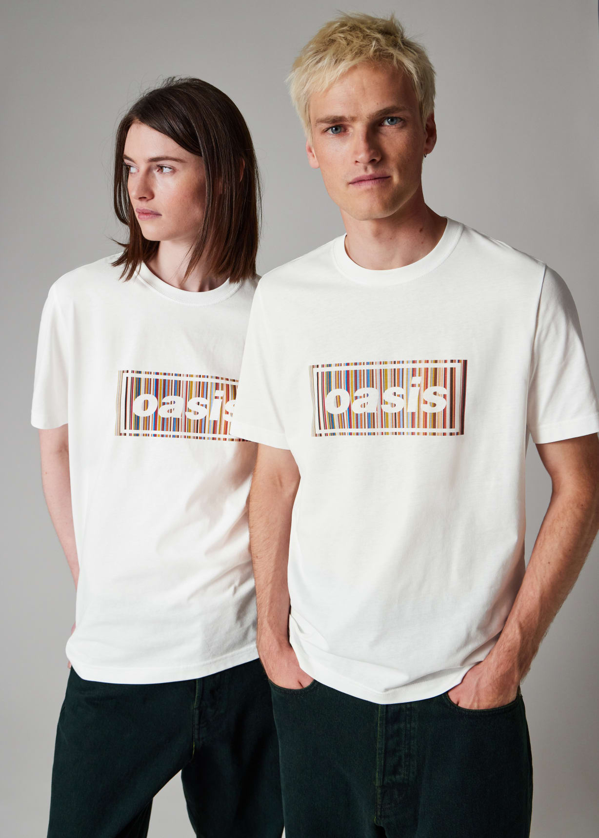 Paul Smith x Oasis - White 'Signature Stripe' Logo T-Shirt