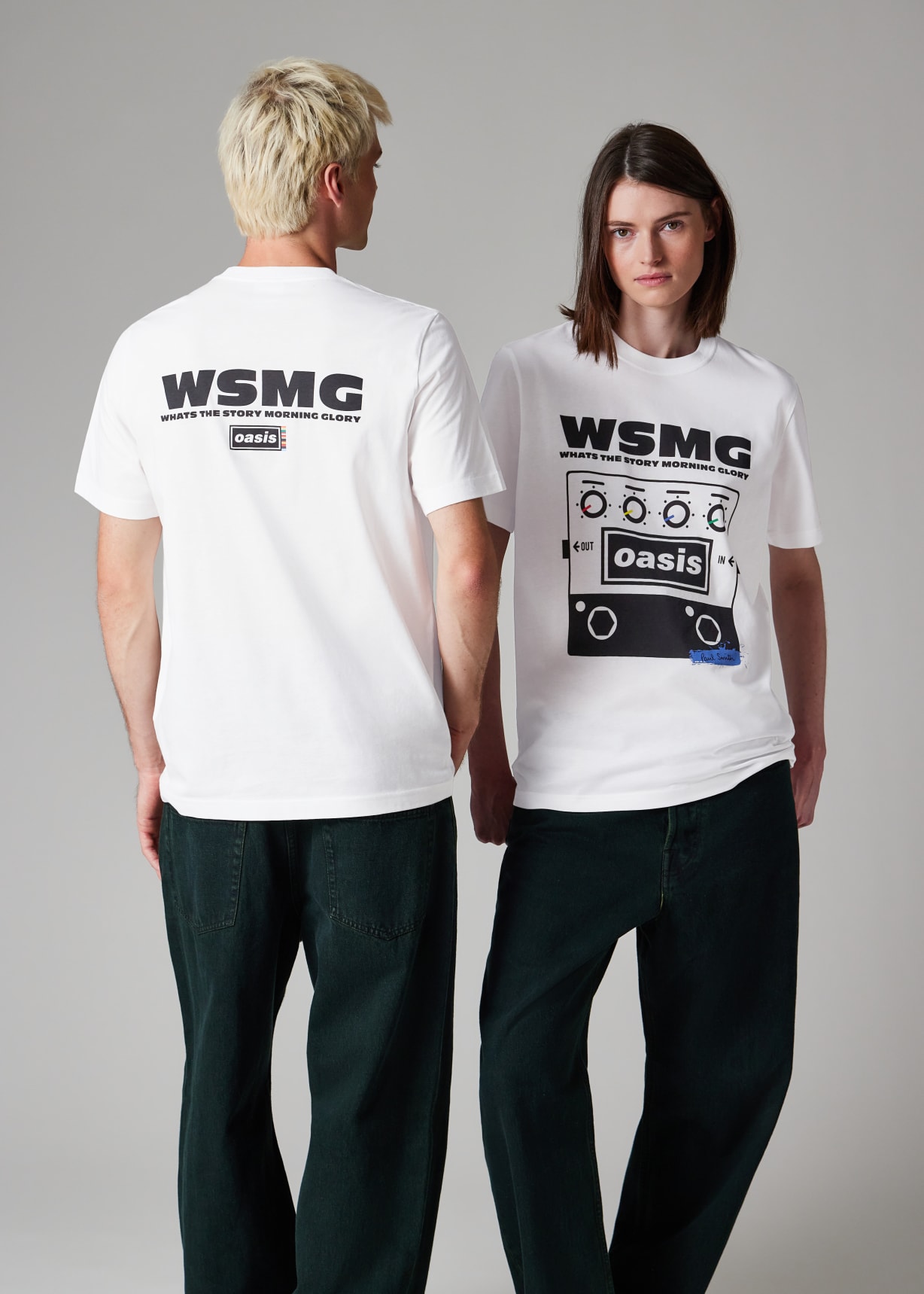 Oasis×Paul SmithホワイトTシャツSサイズ Paul Smith x Oasis - White WSMG Print T-Shirt