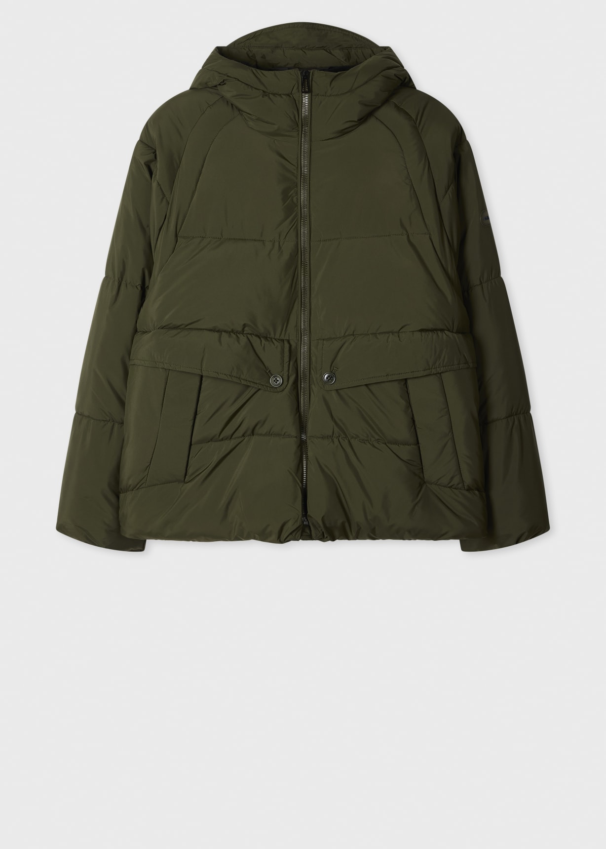 Men's Forest Green Recycled Polyester Hooded Puffer Jacket