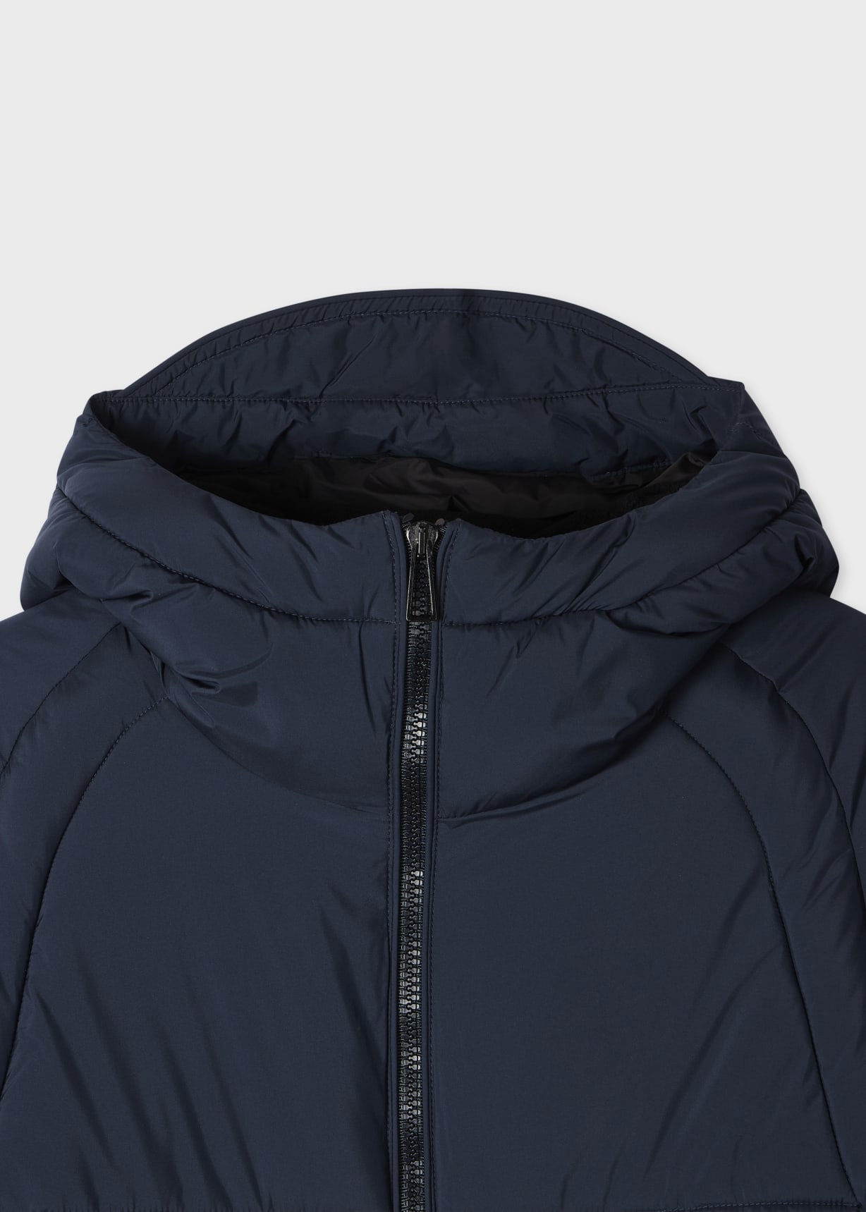 Navy Blue Down Hooded Puffer Jacket