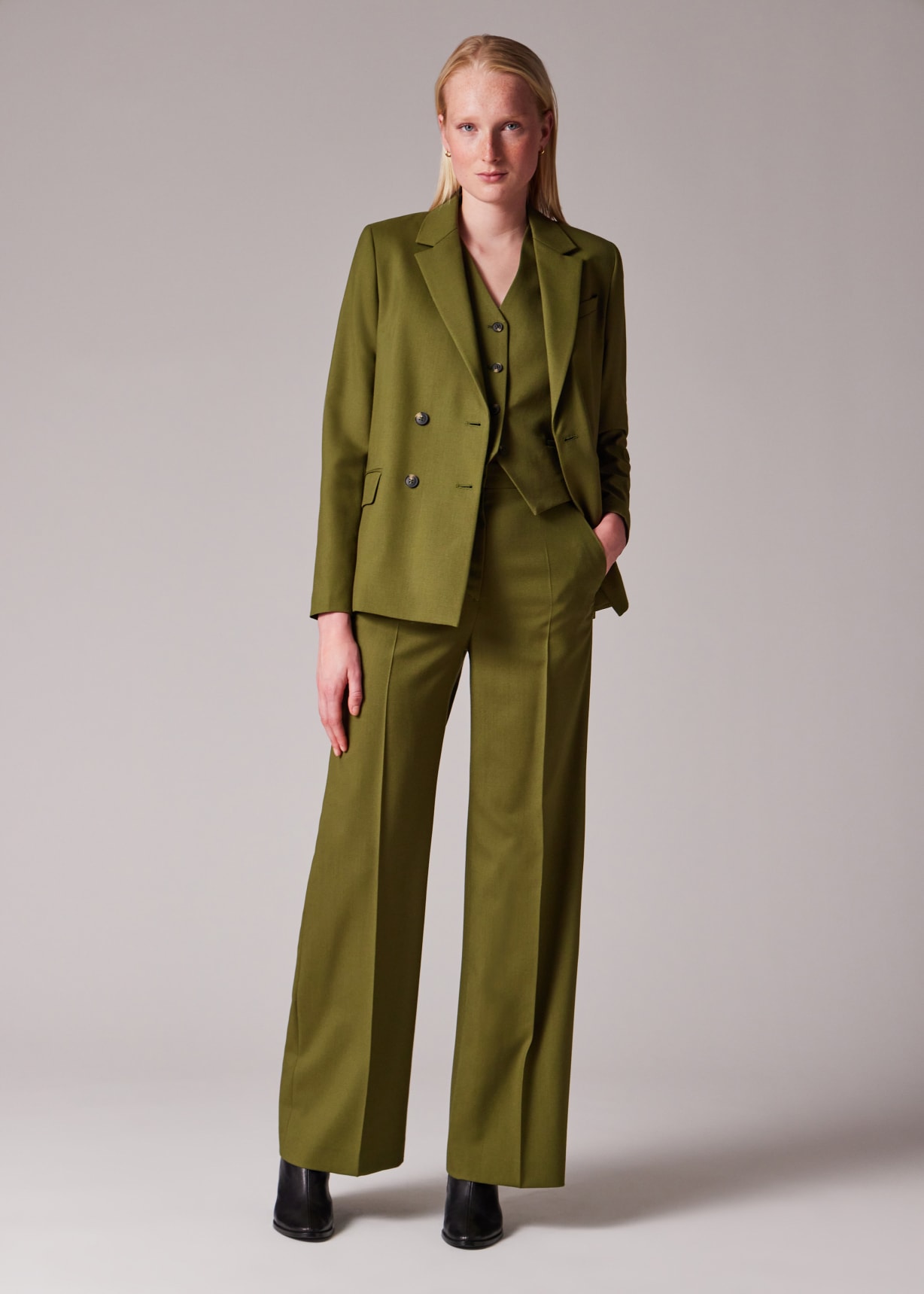 Olive Green Ladies Green Blazer Women's Olive Green Wool