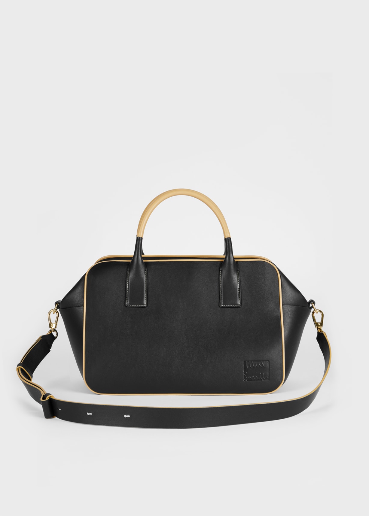 Women's Black Leather Top Handle Bag