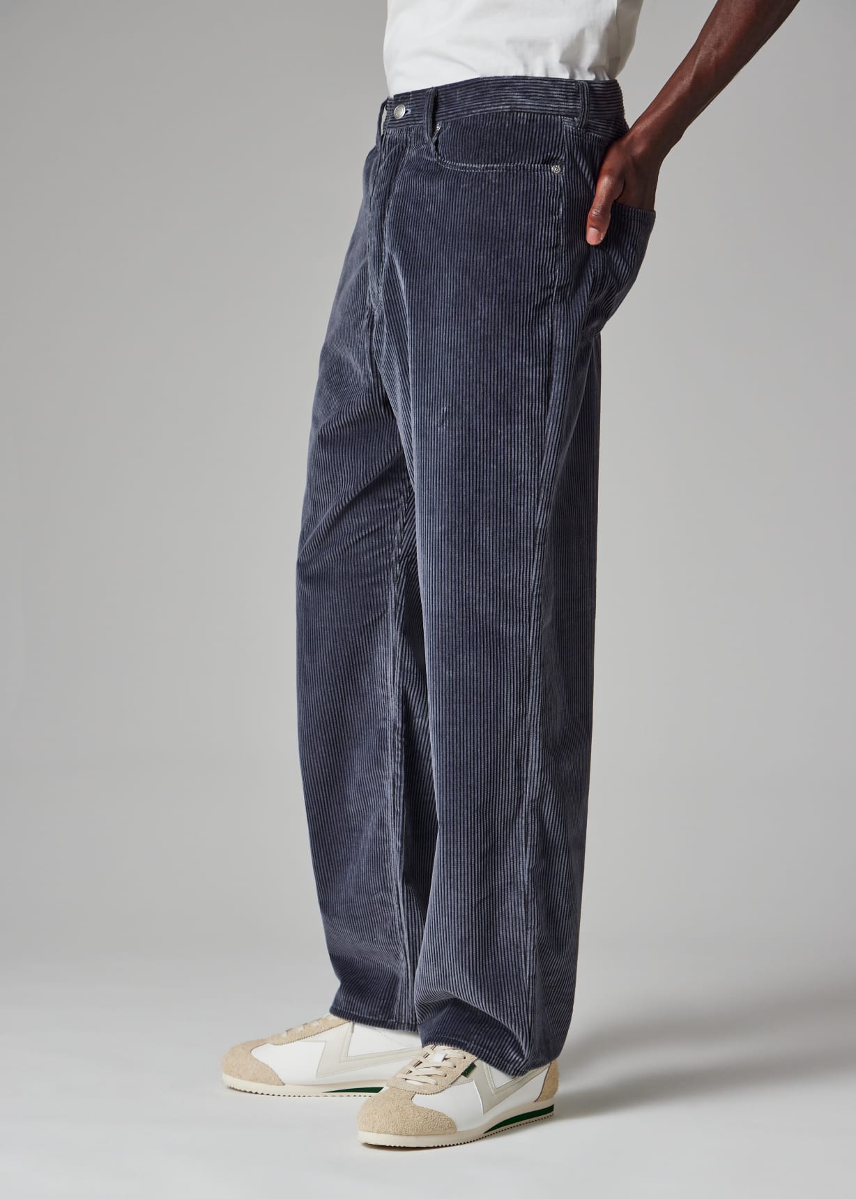 Men's Soft Blue Two-Tone Corduroy Trousers