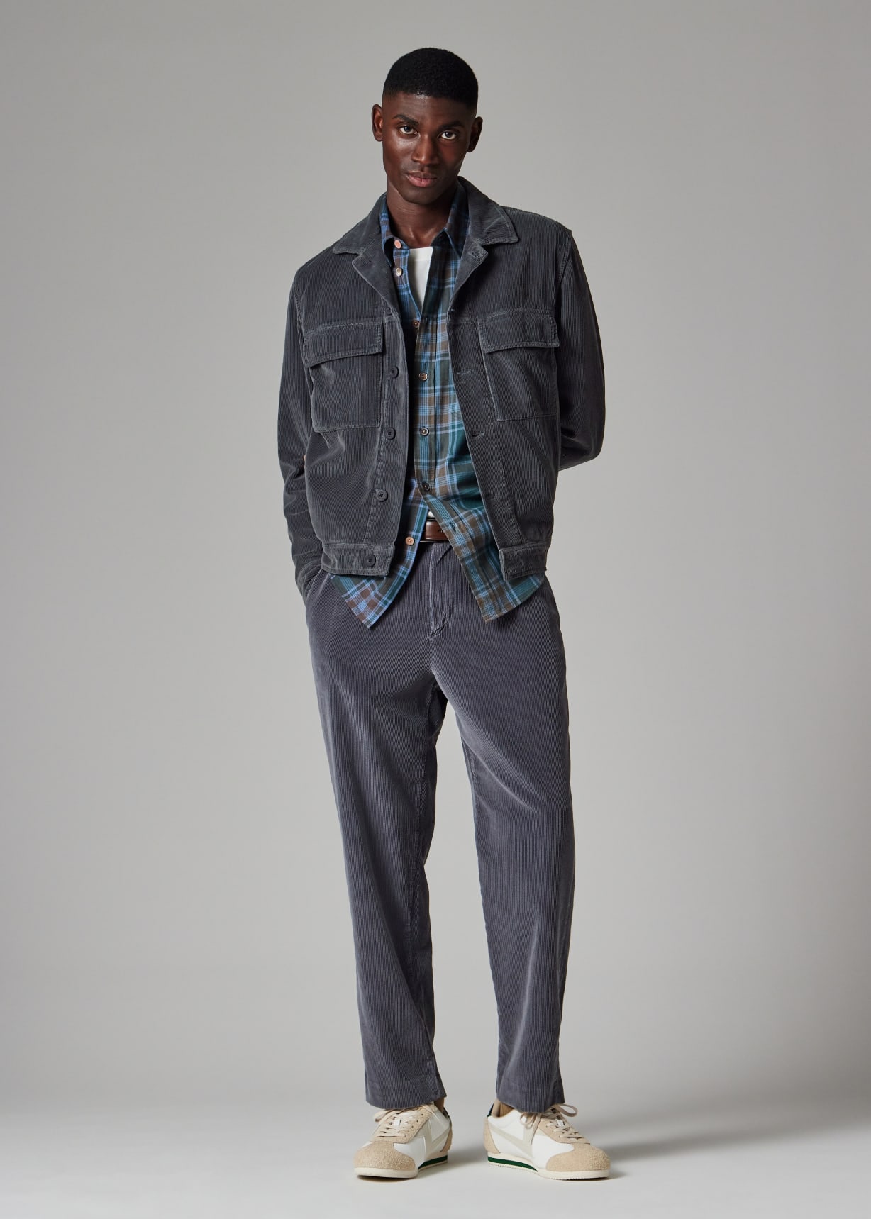 Men's Grey Corduroy Jacket